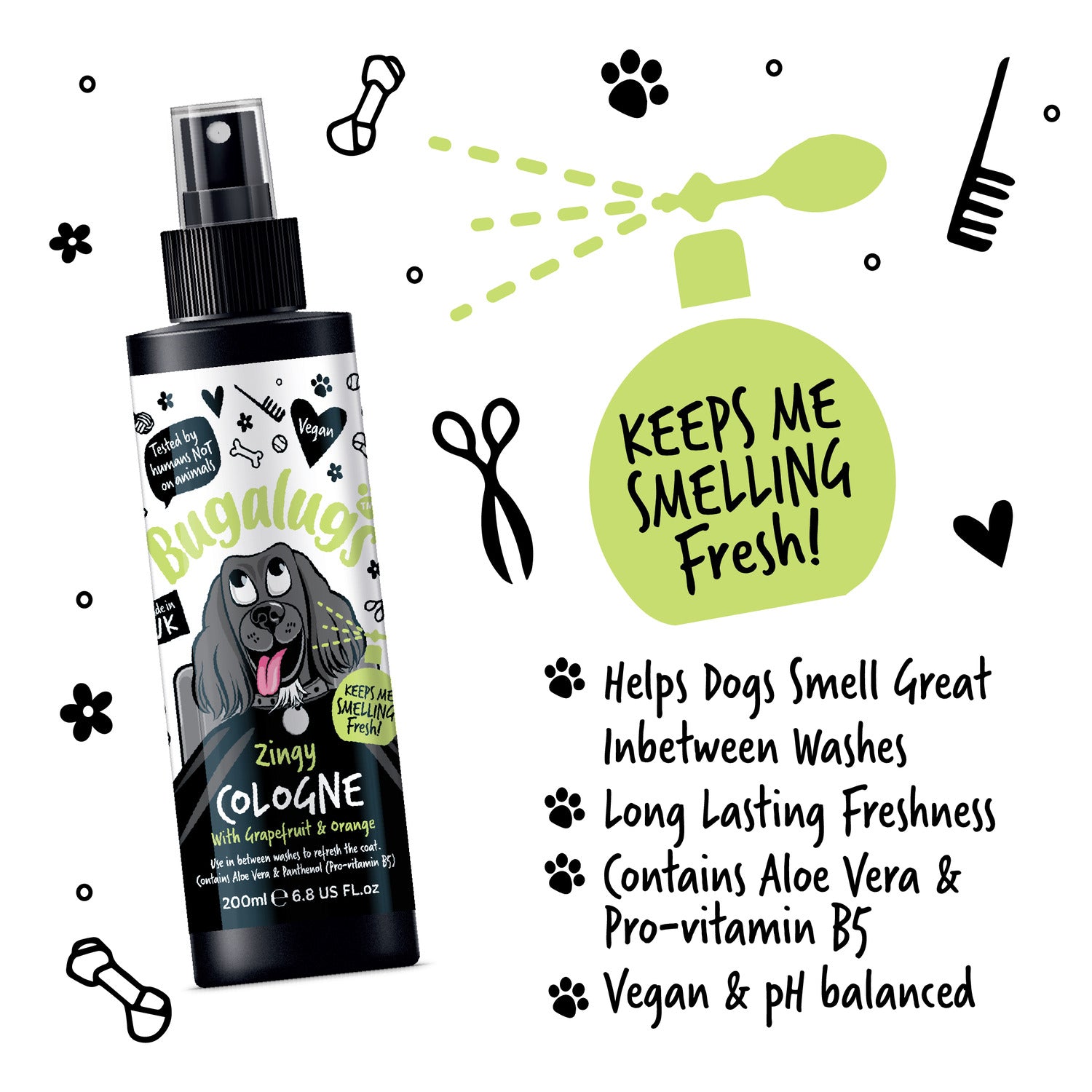 bugalugs-zingy-dog-cologne-hundeparf-m-deospray-mit-grapefruit-orange image 3