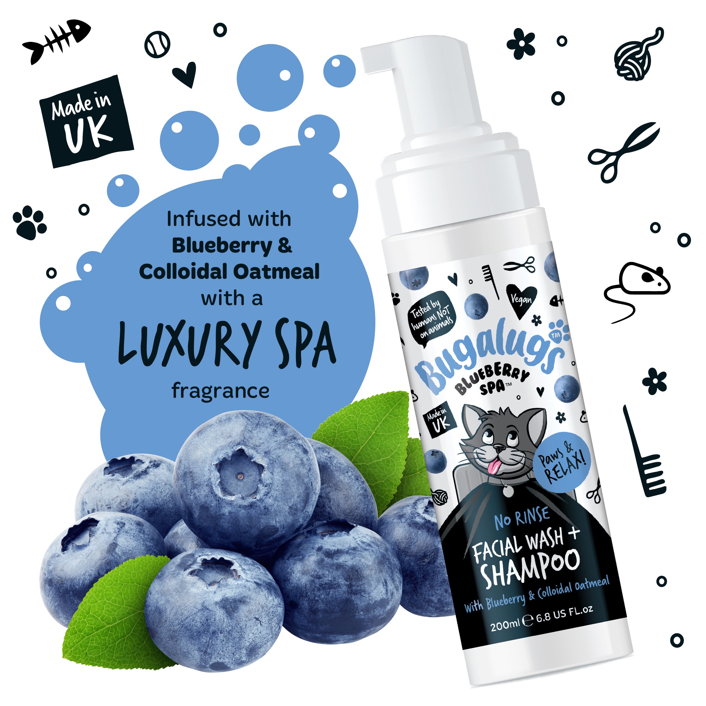 bugalugs-blueberry-spa-no-rinse-facial-wash-shampoo-f-r-katzen-waschfreie-pflege image 4