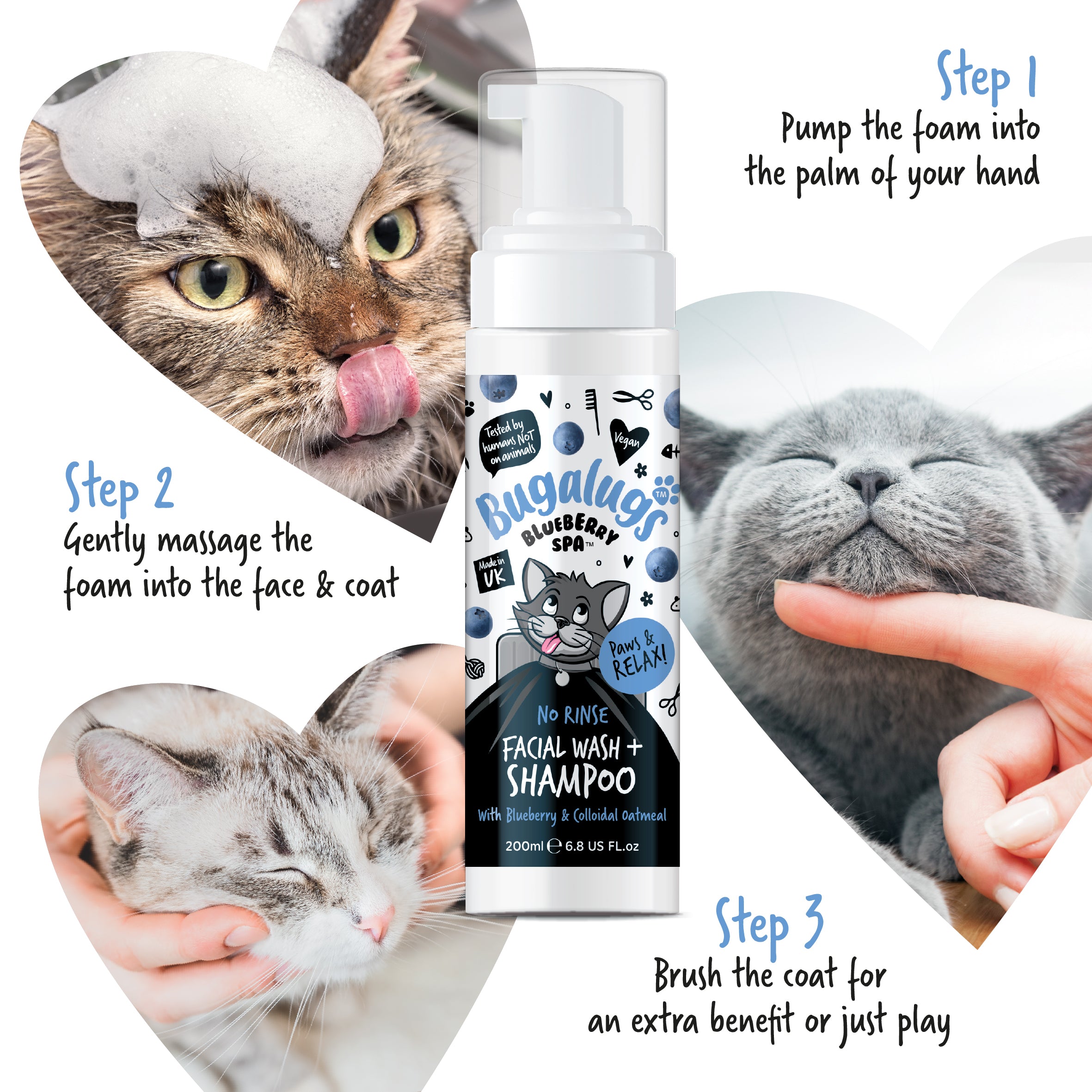 bugalugs-blueberry-spa-no-rinse-facial-wash-shampoo-f-r-katzen-waschfreie-pflege image 6