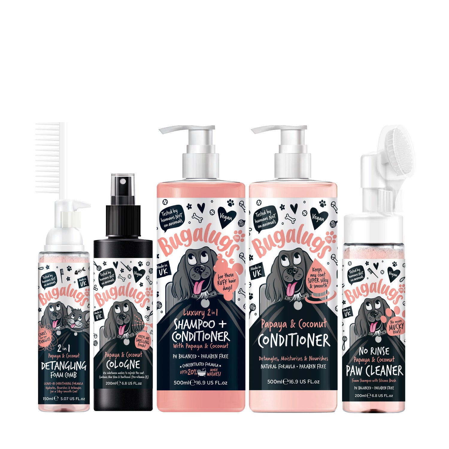 bugalugs-papaya-coconut-grooming-bundle-f-r-hunde-shampoo-cologne-pflege-im-trop image 1