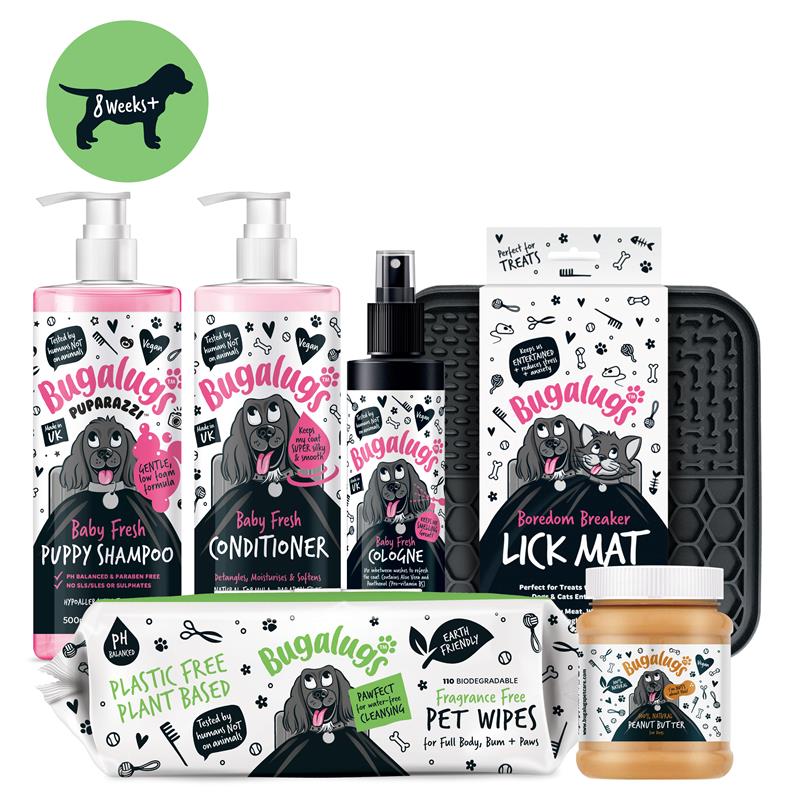 bugalugs-puppy-grooming-essentials-bundle-welpen-pflegeset-mit-shampoo-condition image 1