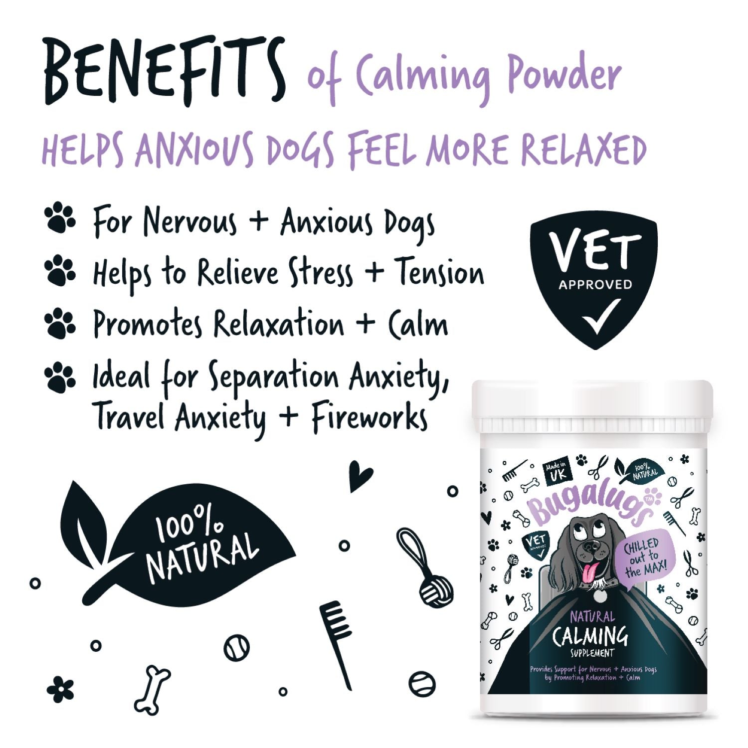 bugalugs-100-nat-rliches-calming-pulver-f-r-hunde-200g image 2