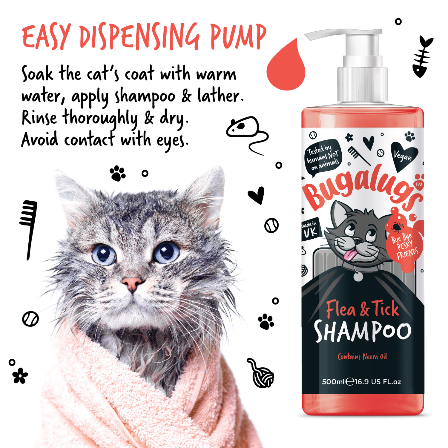 bugalugs-floh-zecken-katzen-shampoo-mit-neem-l-wirksame-parasitenpflege-mit-20-m image 4