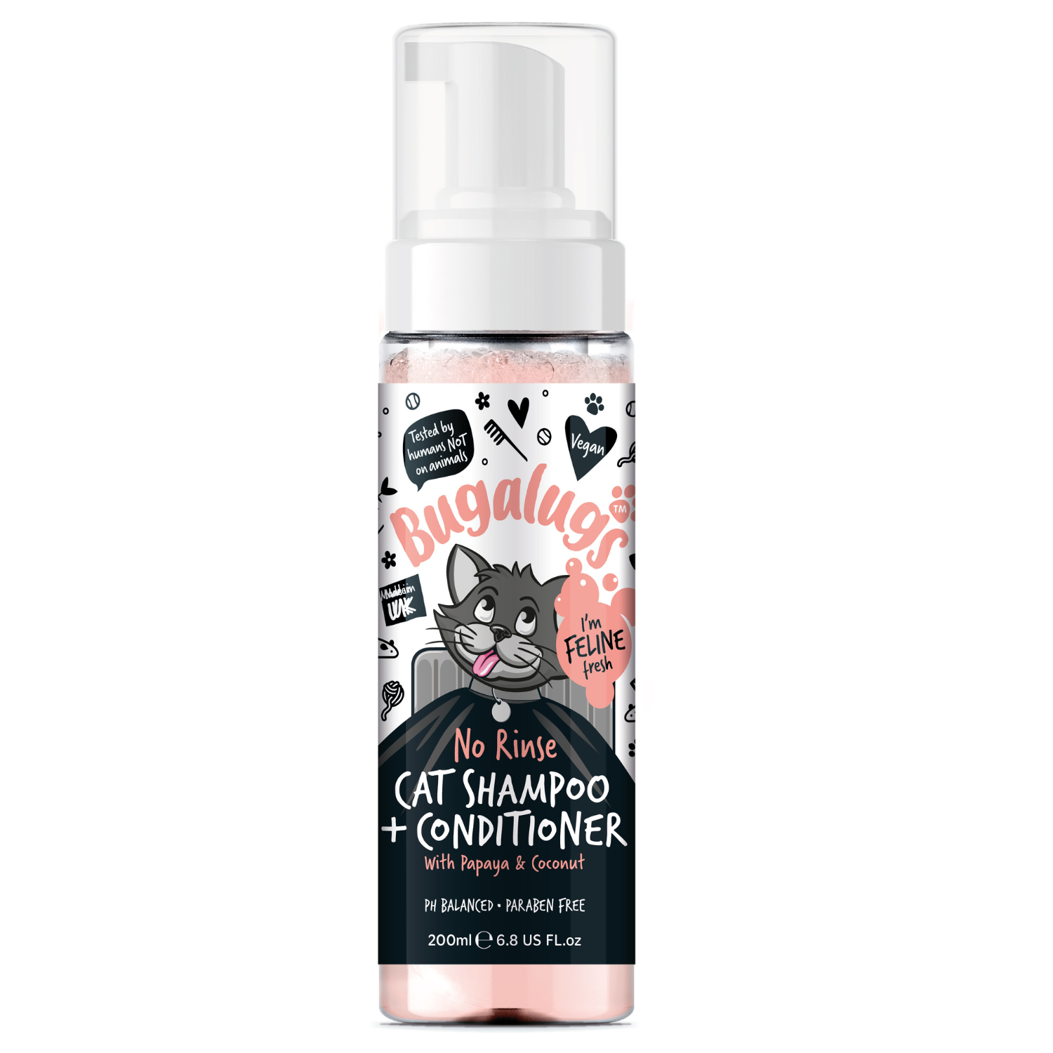 bugalugs-papaya-coconut-no-rinse-2-in-1-katzenshampoo-conditioner-trockenpflege- image 1