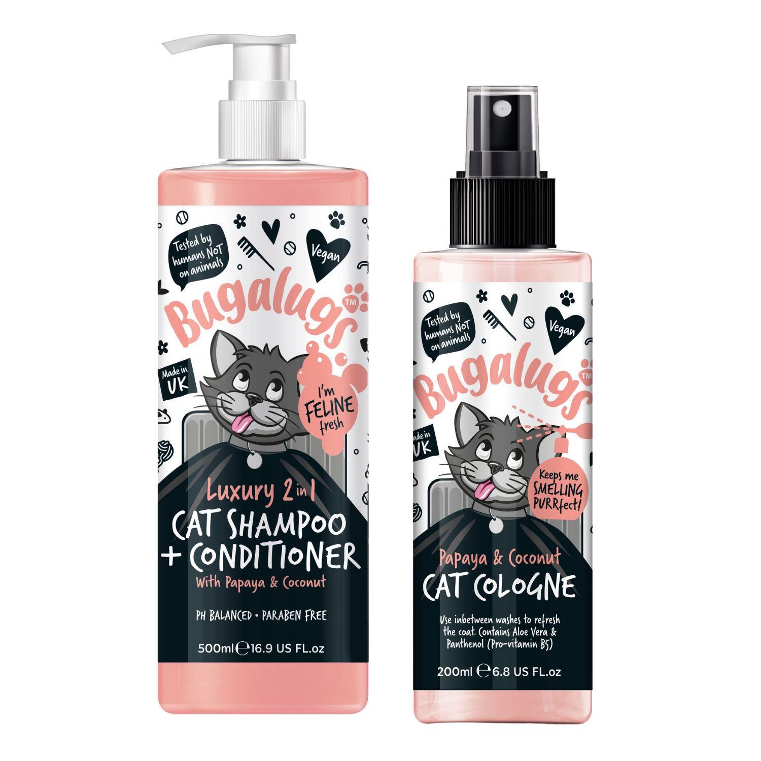 bugalugs-luxury-2-in-1-katzen-shampoo-conditioner-cat-cologne-pflegeset-papaya-c image 1