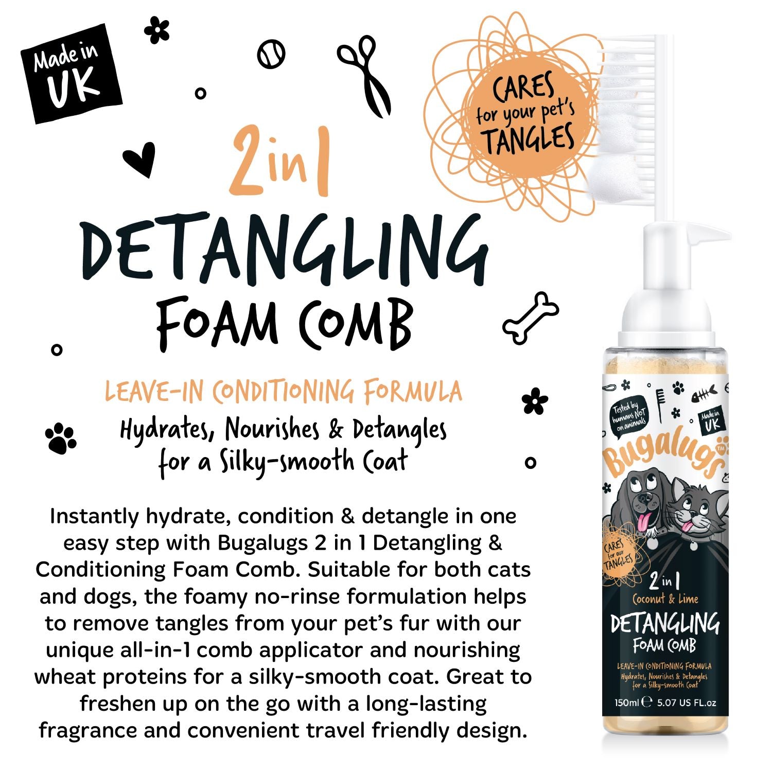 bugalugs-coconut-lime-2-in-1-entwirrungs-schaumkamm-mit-leave-in-conditioner-f-r image 4