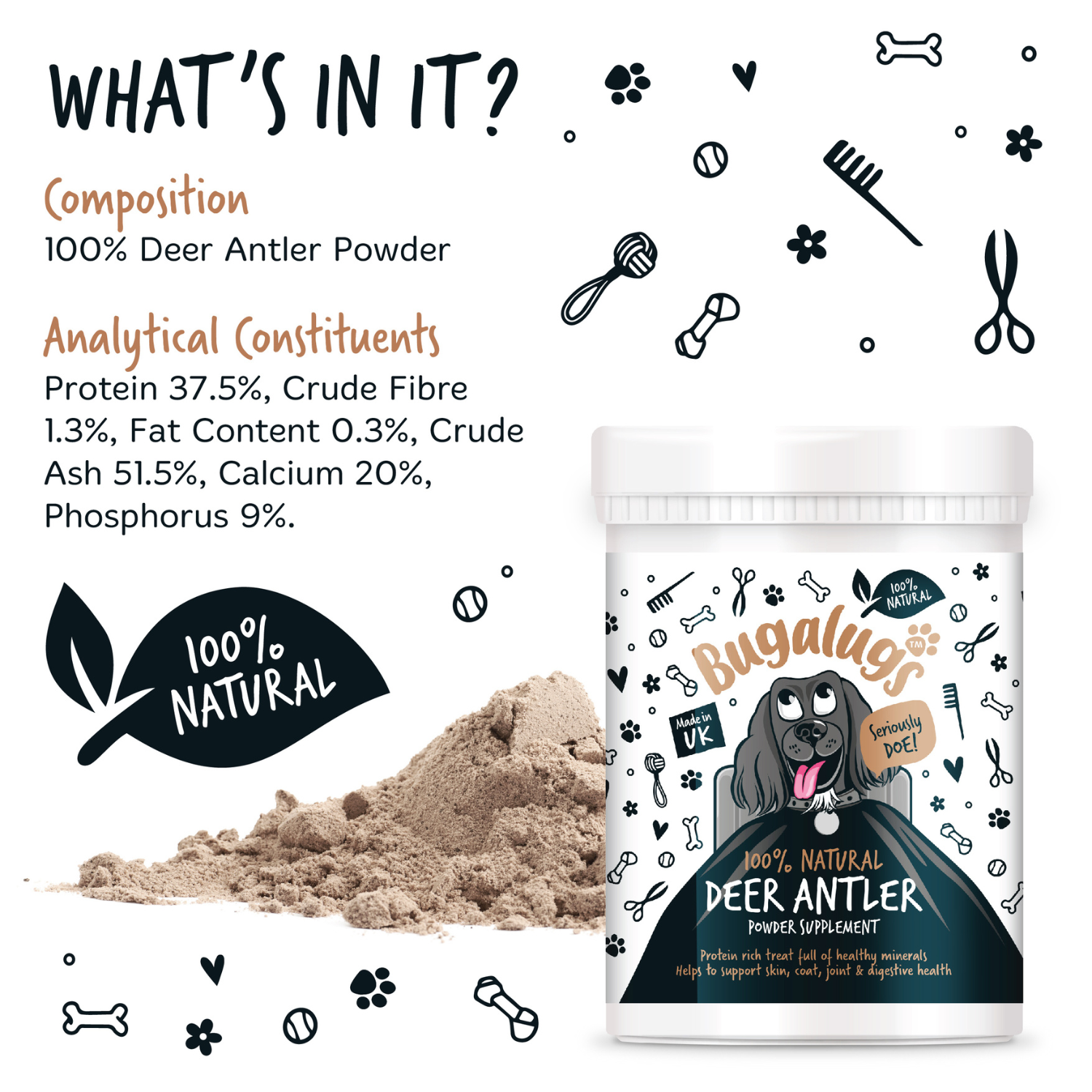 bugalugs-natural-deer-antler-supplement-powder-100-nat-rliches-hirschhornpulver- image 5