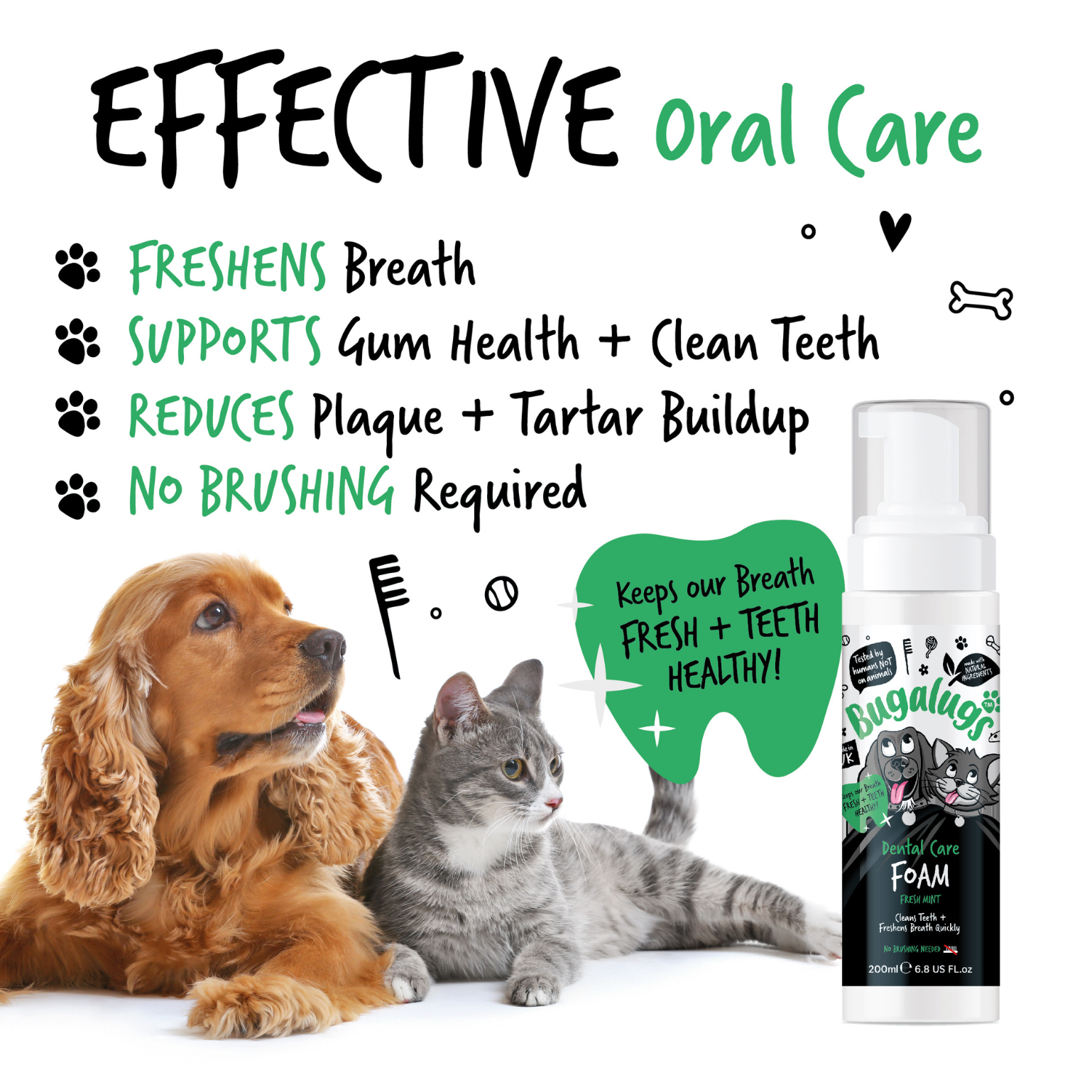 bugalugs-dental-care-foam-zahnpflegeschaum-ohne-b-rsten-f-r-hunde-katzen-fresh-m image 5