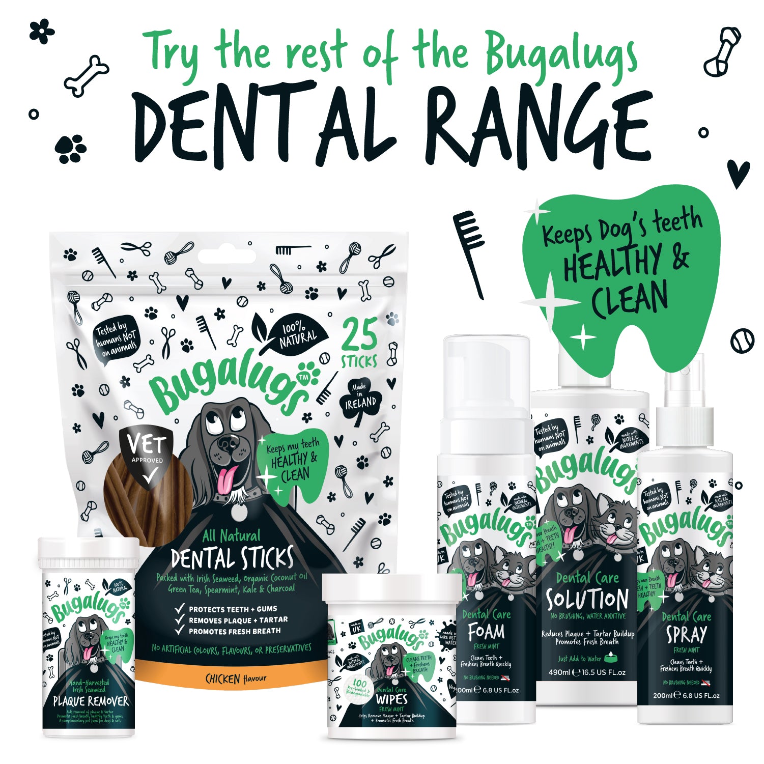 bugalugs-dental-care-wipes-fresh-mint-75-zahnfleget-cher-f-r-hunde-katzen image 4