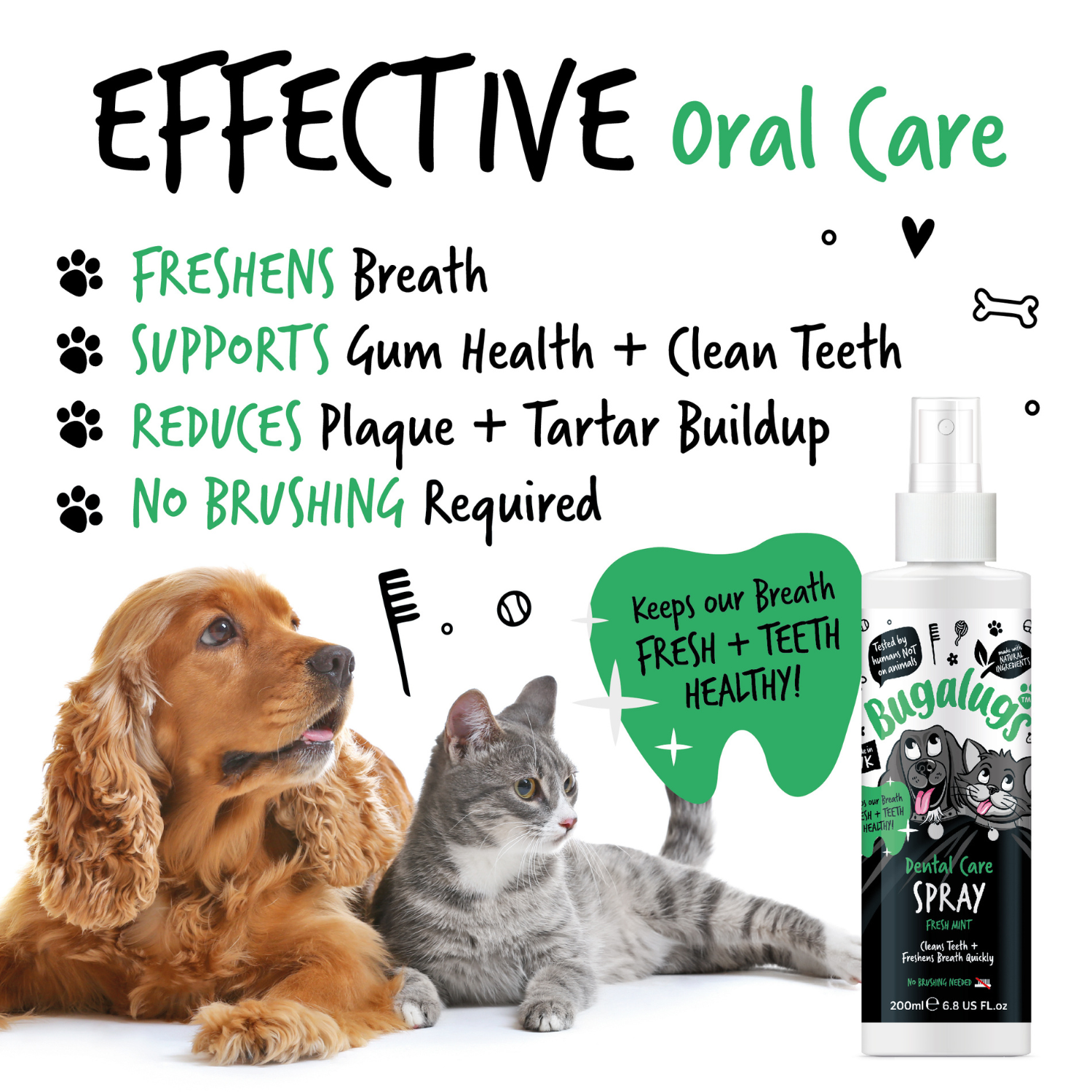 bugalugs-fresh-mint-dental-care-spray-f-r-hunde-katzen-mundpflege-ohne-zahnb-rst image 3