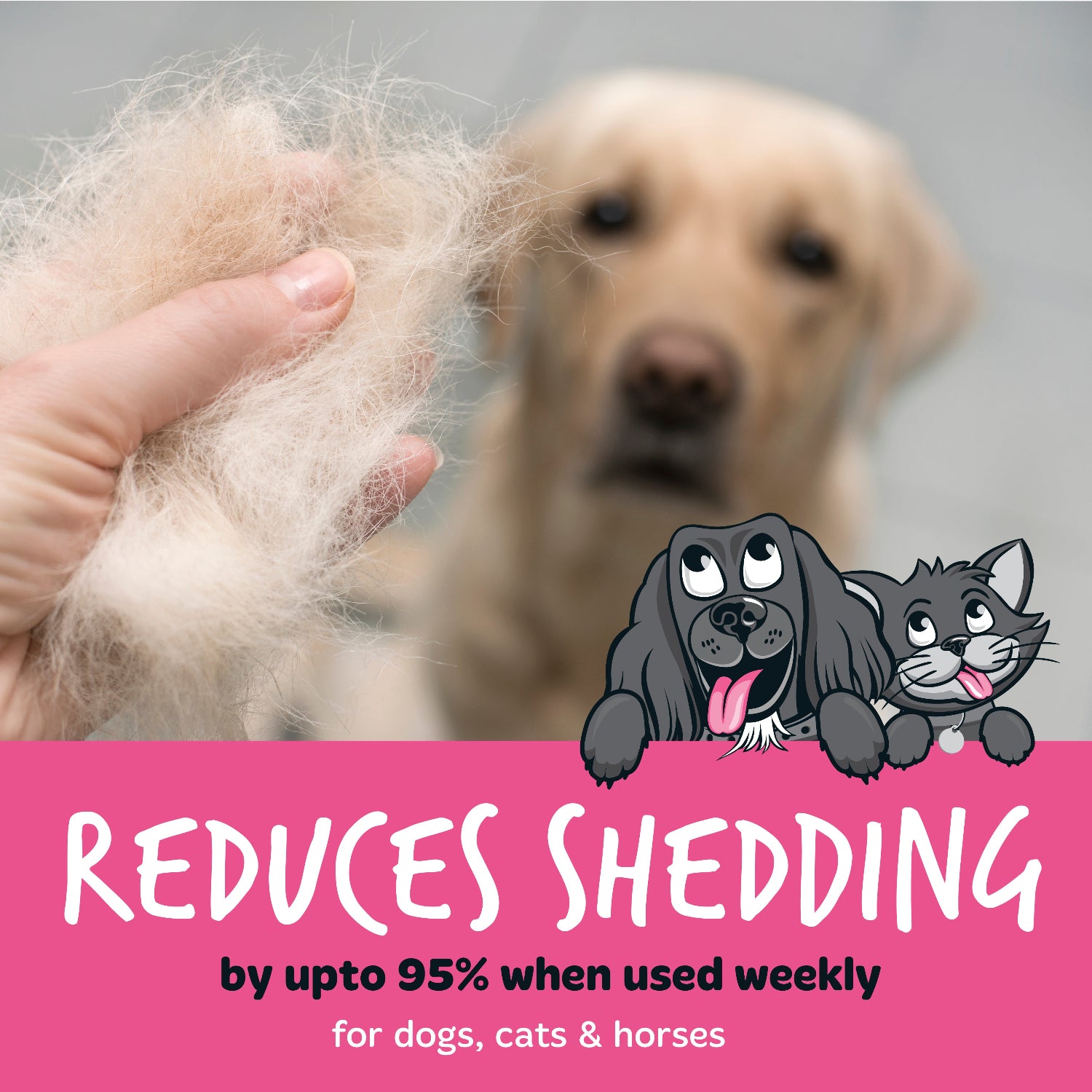 bugalugs-pink-deshedding-brush-unterwollb-rste-f-r-hunde-katzen-pferde-kleintier image 8