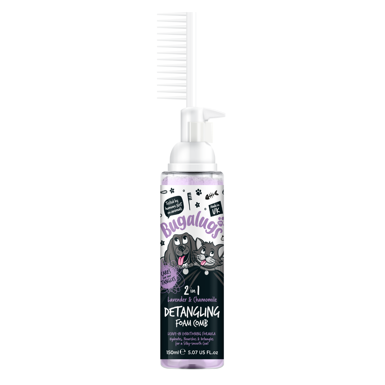 bugalugs-lavendel-kamille-2-in-1-entwirr-schaumkamm-f-r-hunde-katzen-leave-in-pf image 1