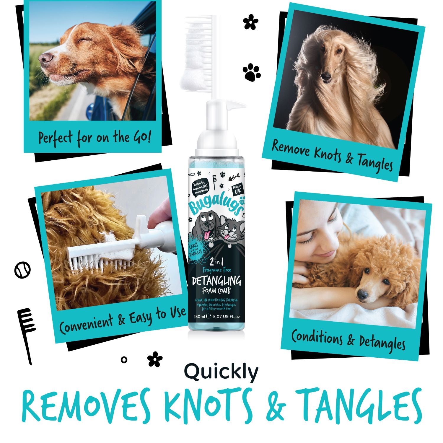 bugalugs-fragrance-free-2-in-1-detangling-foam-comb-parf-mfreier-entwirrungs-kam image 8