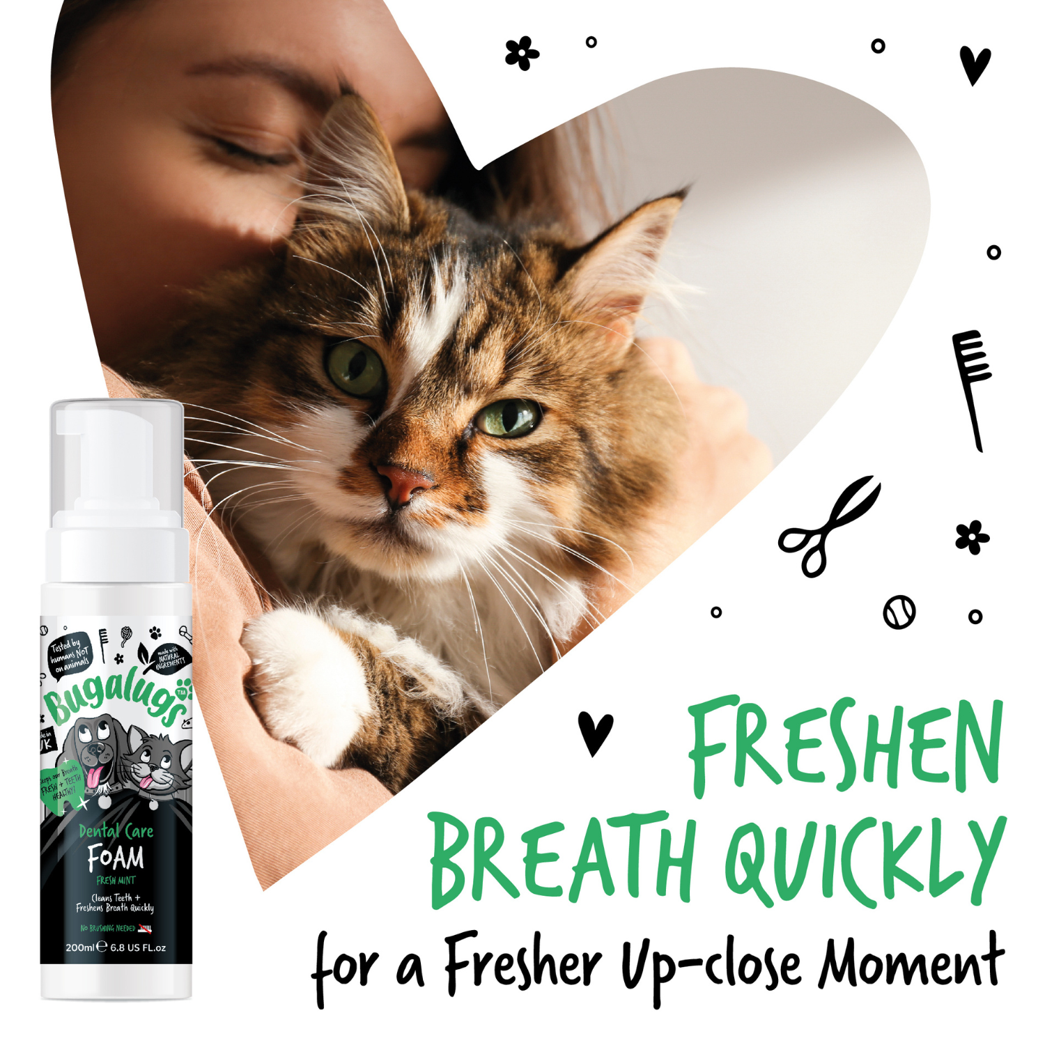 bugalugs-dental-care-foam-zahnpflegeschaum-ohne-b-rsten-f-r-hunde-katzen-fresh-m image 6