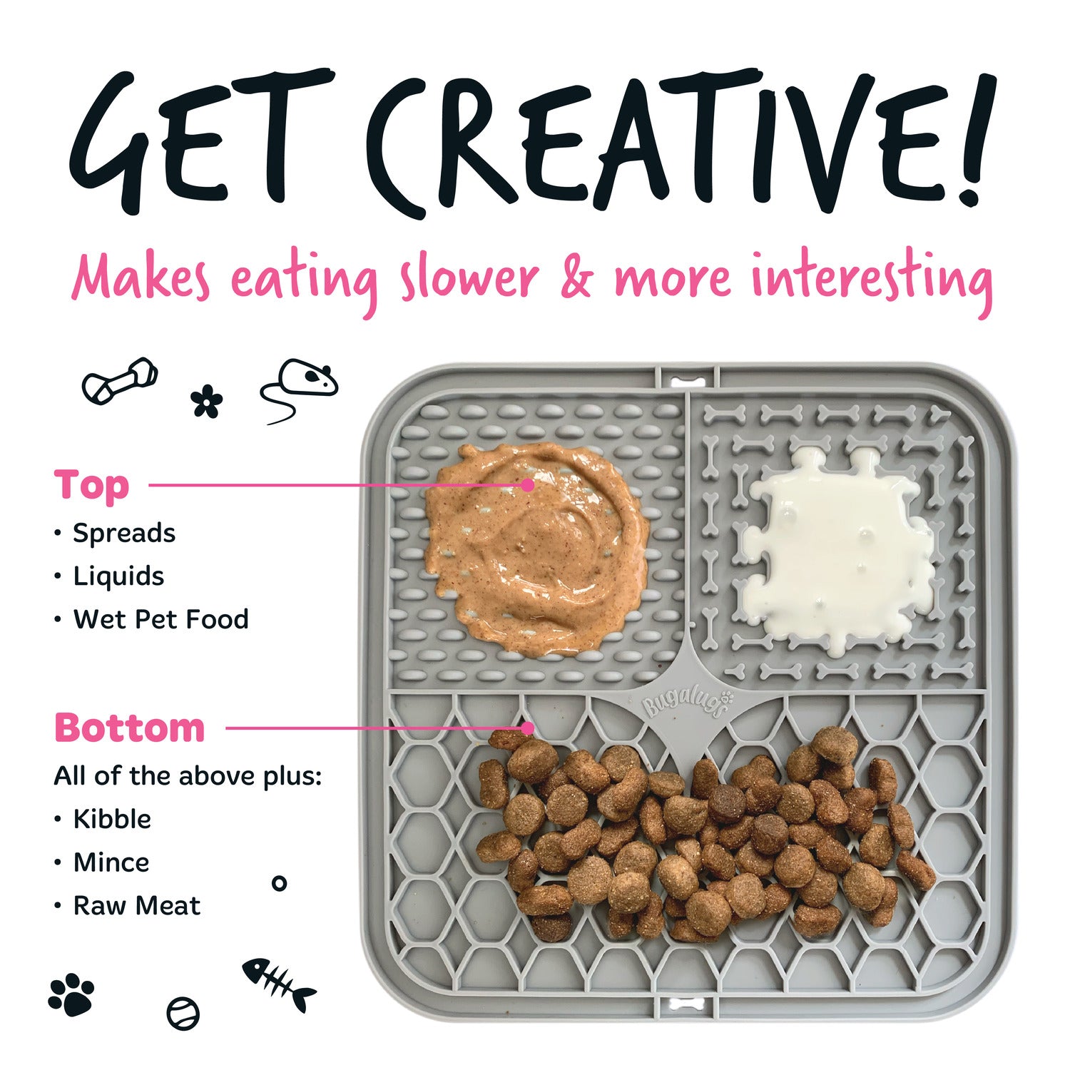 bugalugs-boredom-breaker-lick-mat-f-r-hunde-katzen-gr-n-texturierte-leckmatte-ge image 6