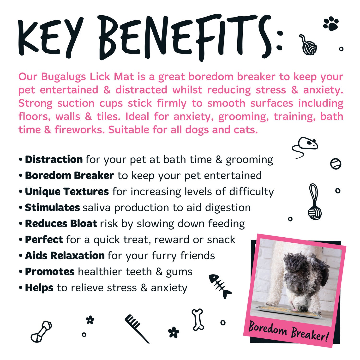 bugalugs-boredom-breaker-lick-mat-f-r-hunde-katzen-gr-n-texturierte-leckmatte-ge image 3