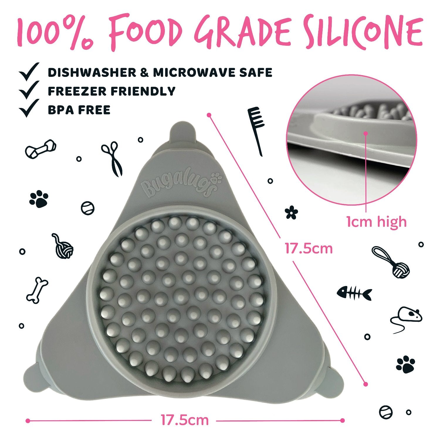 bugalugs-triangle-lick-pad-twin-pack-leckmatte-mit-saugn-pfen-f-r-hunde-katzen-s image 4