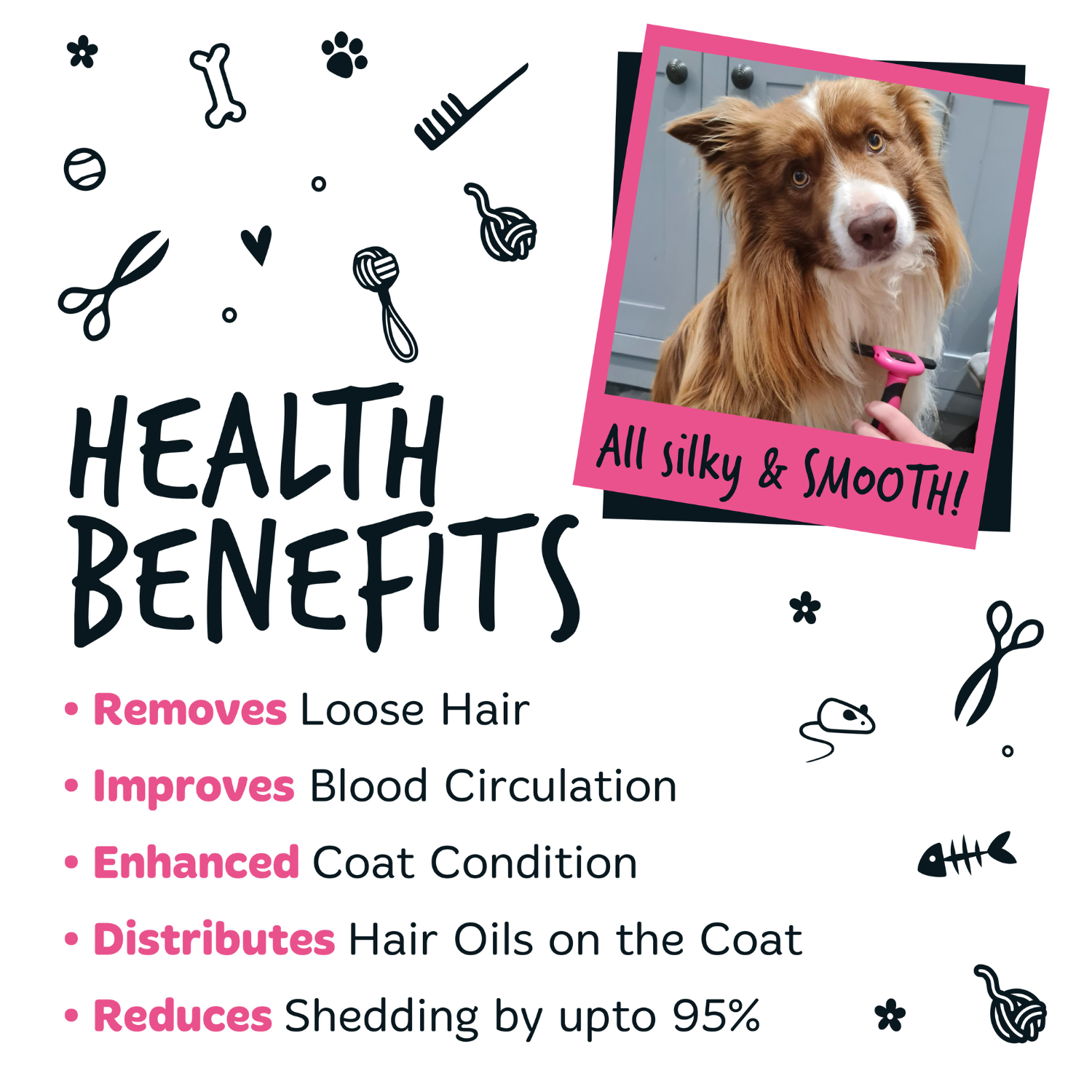bugalugs-deshedding-comb-enthaarungskamm-gegen-unterwolle-f-r-hunde-katzen-pferd image 6