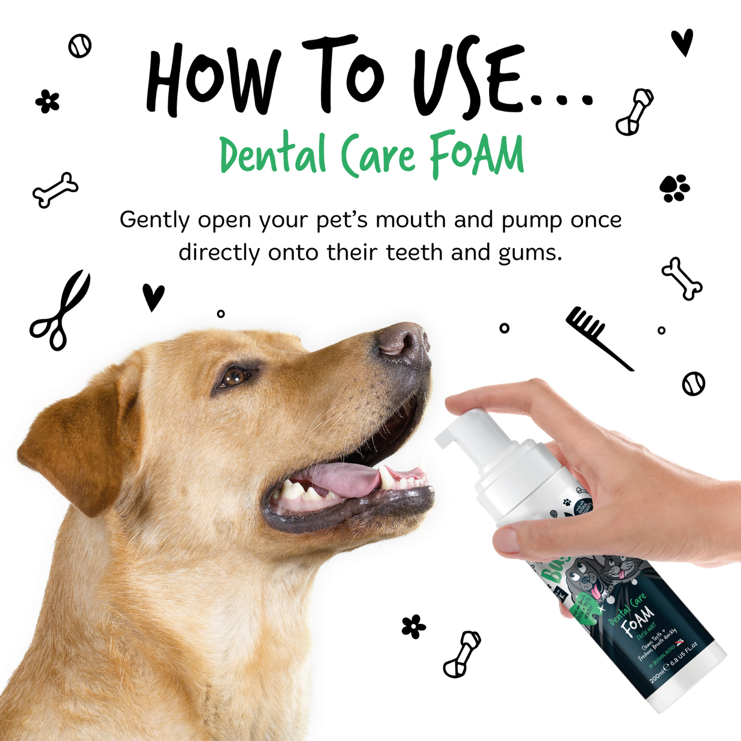 bugalugs-dental-care-foam-zahnpflegeschaum-ohne-b-rsten-f-r-hunde-katzen-fresh-m image 7