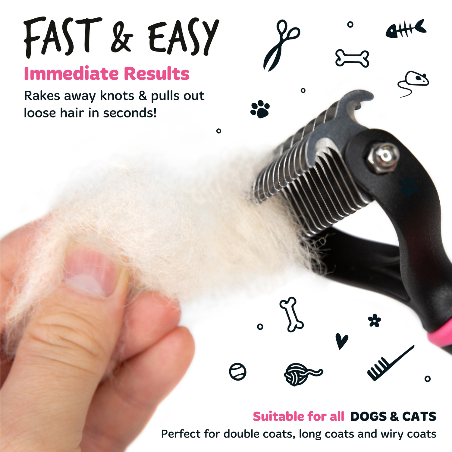 bugalugs-dematting-rake-double-sided-grooming-comb-doppelseitiger-entfilzungs-un image 8