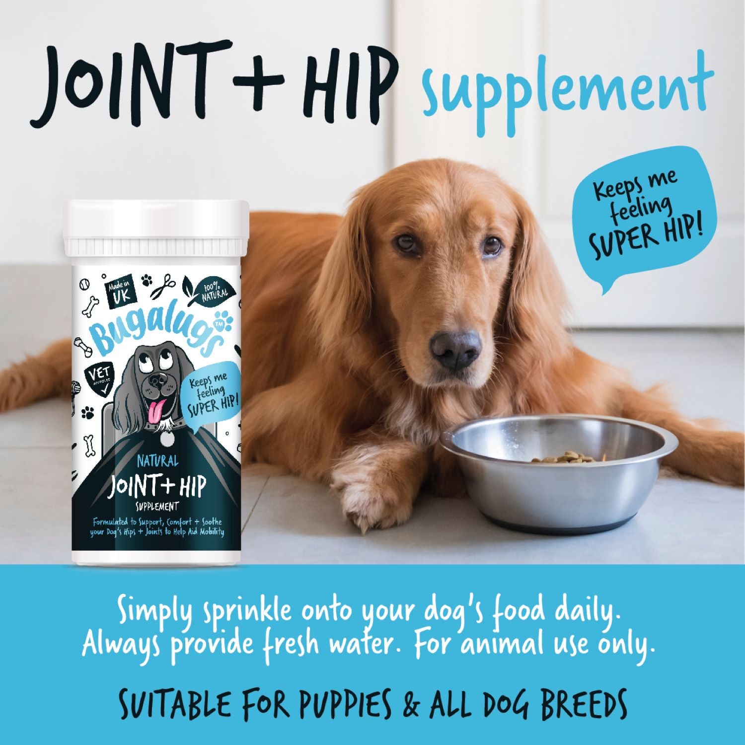 bugalugs-natural-joint-hip-gelenk-pulver-f-r-hunde-80-g-100-nat-rliches-mobility image 2