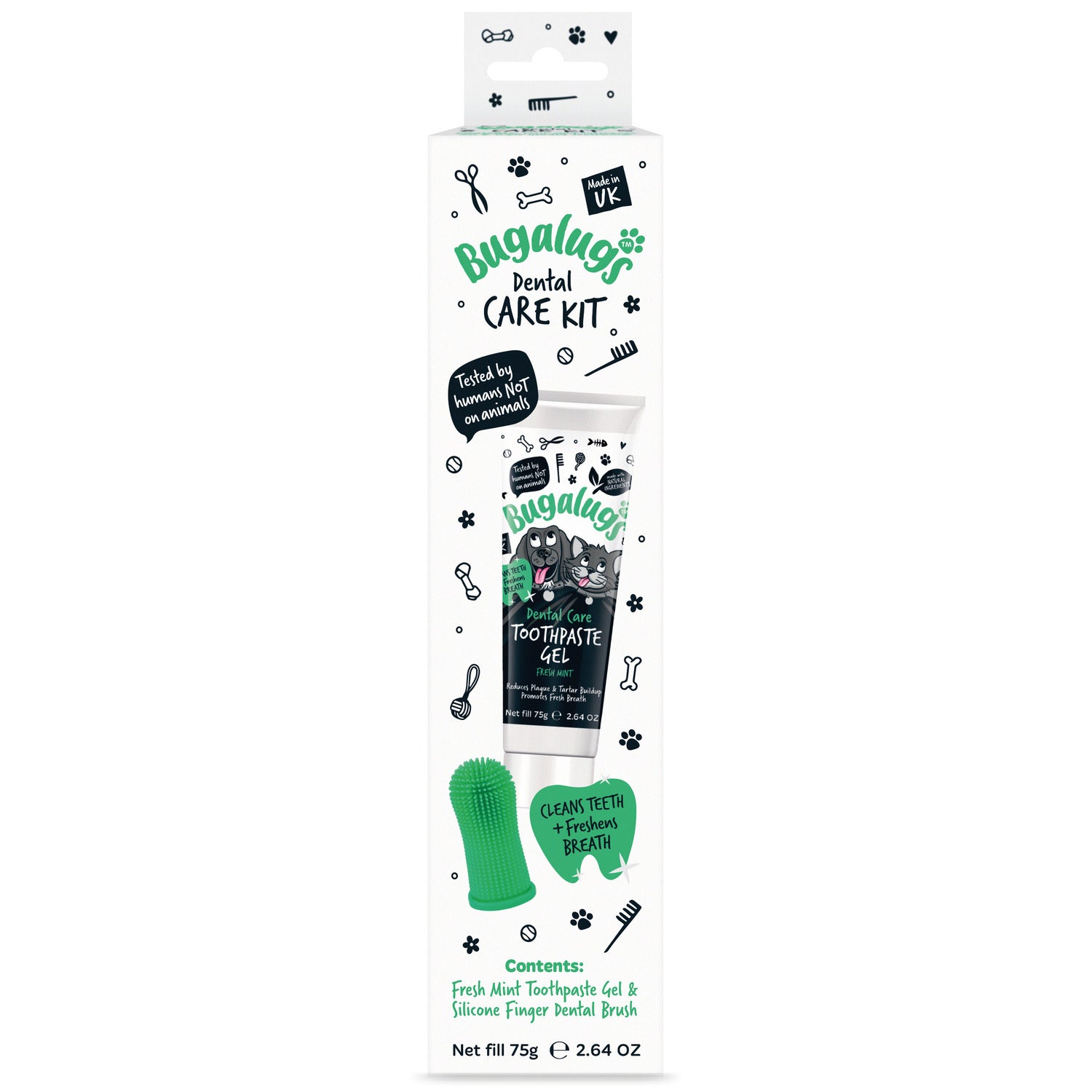 bugalugs-dental-care-kit-zahnpflege-set-mit-zahnpasta-gel-fingerzahnb-rste-f-r-h image 1