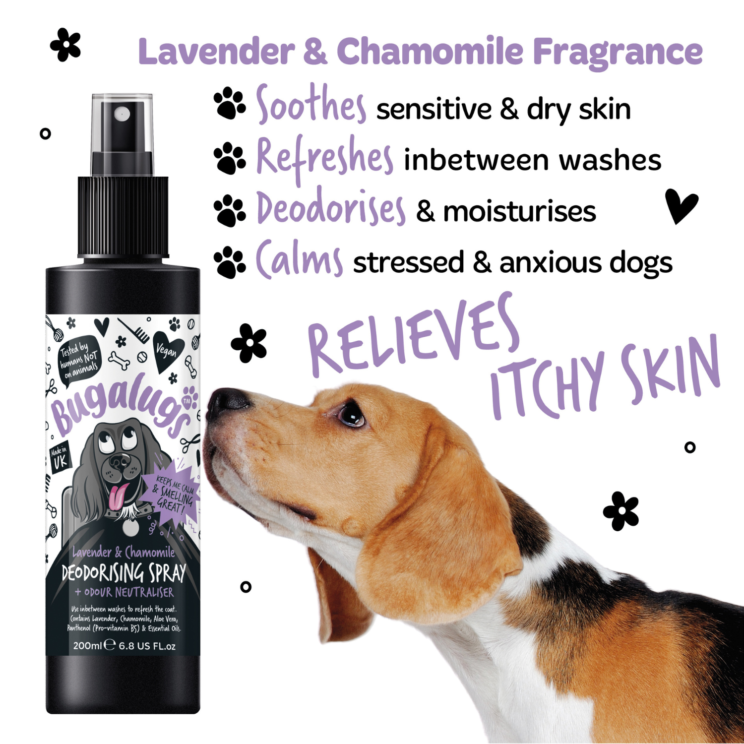bugalugs-lavender-chamomile-dog-deodorising-spray-beruhigendes-hundeparf-m-mit-g image 6