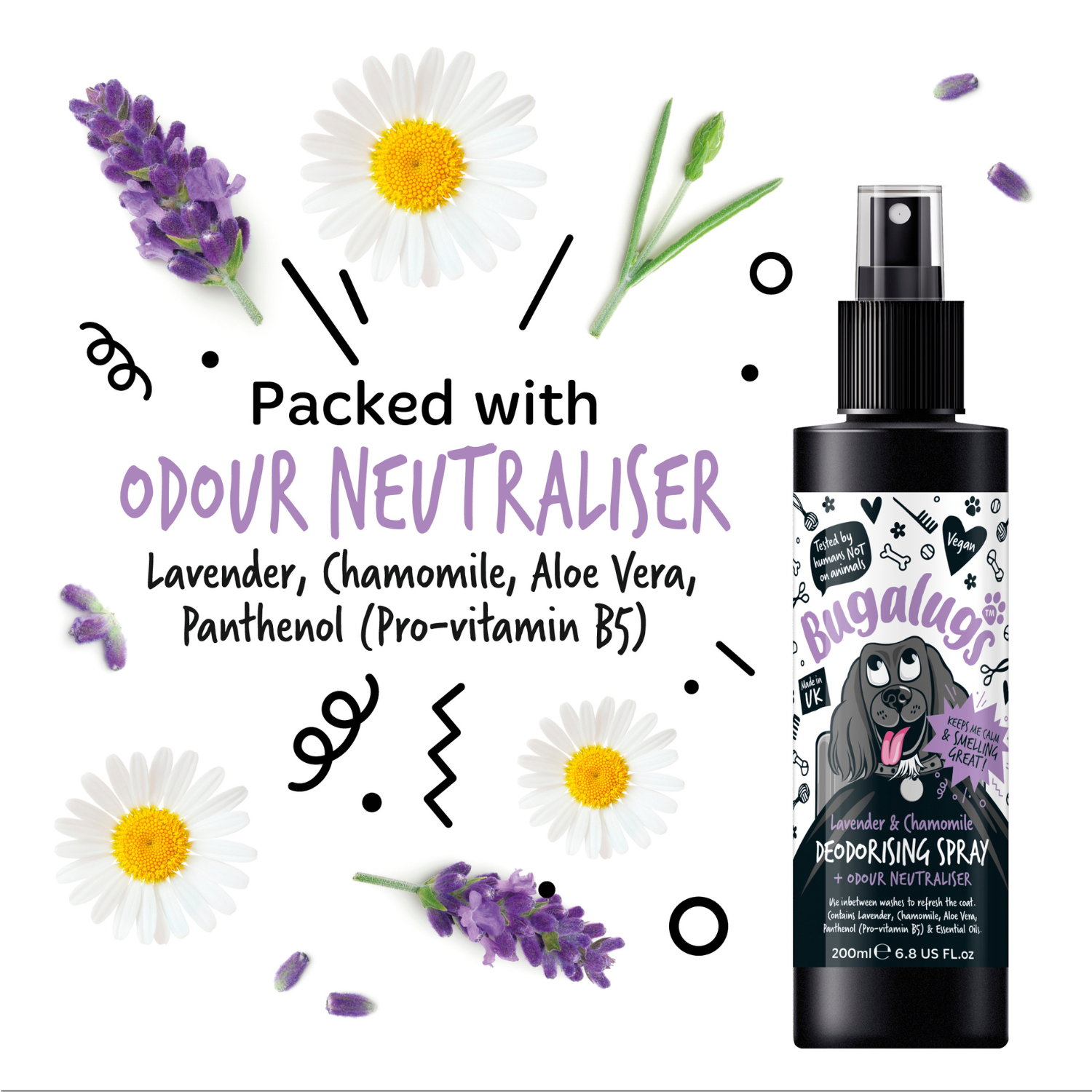 bugalugs-lavender-chamomile-dog-deodorising-spray-beruhigendes-hundeparf-m-mit-g image 4