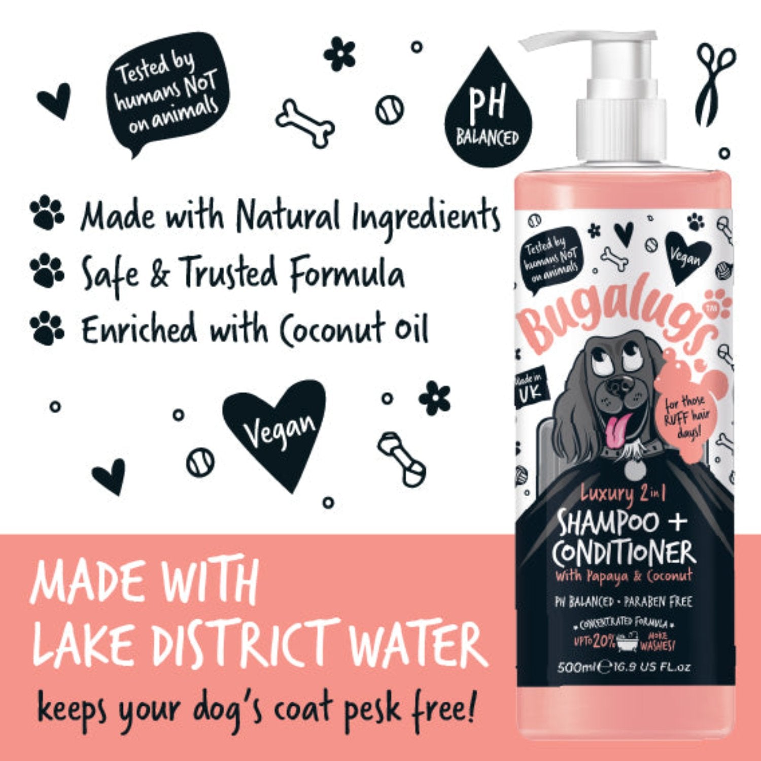 bugalugs-luxury-2-in-1-dog-shampoo-conditioner-mit-papaya-kokos image 4