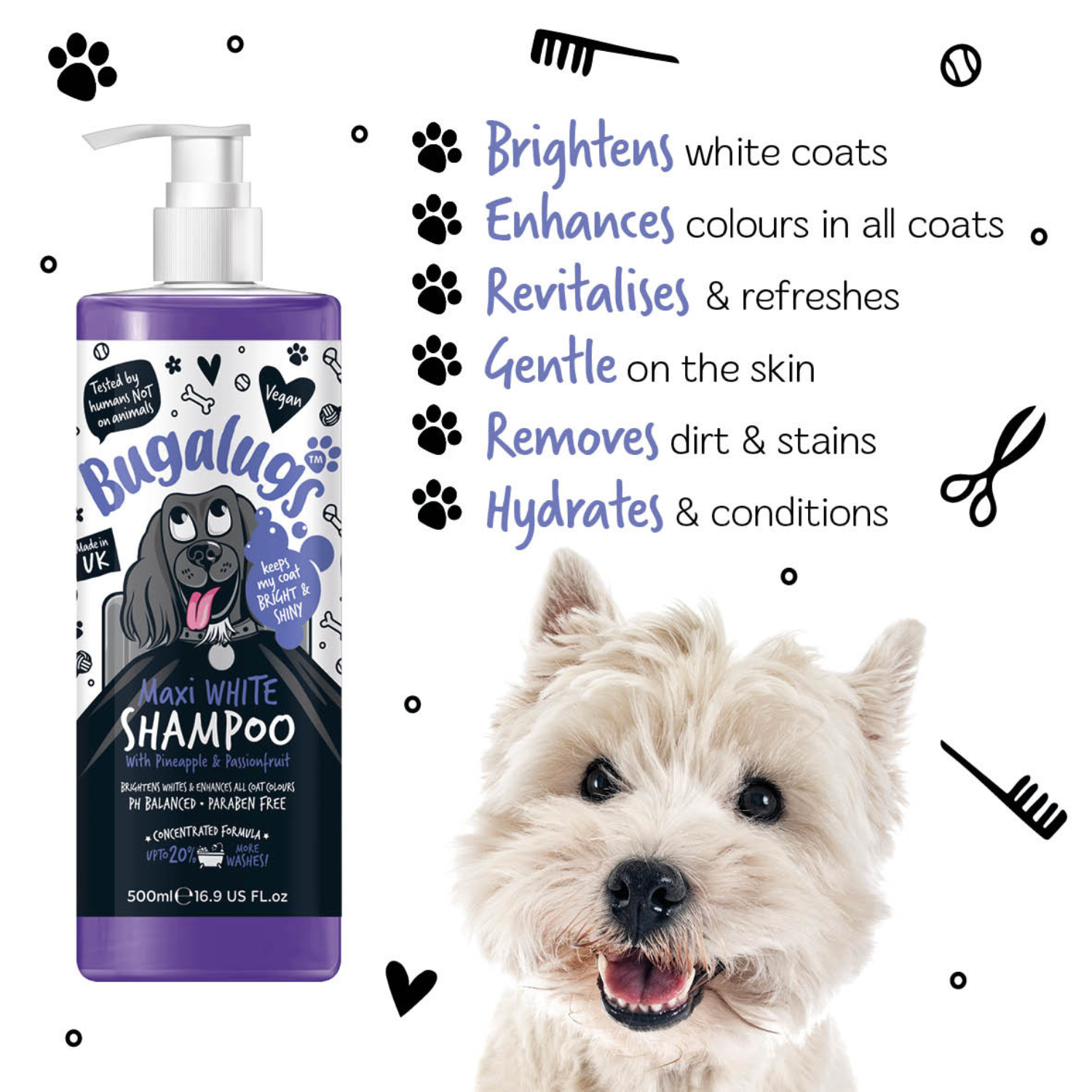 bugalugs-maxi-white-whitening-dog-shampoo-aufhell-shampoo-mit-ananas-maracuja-f- image 4