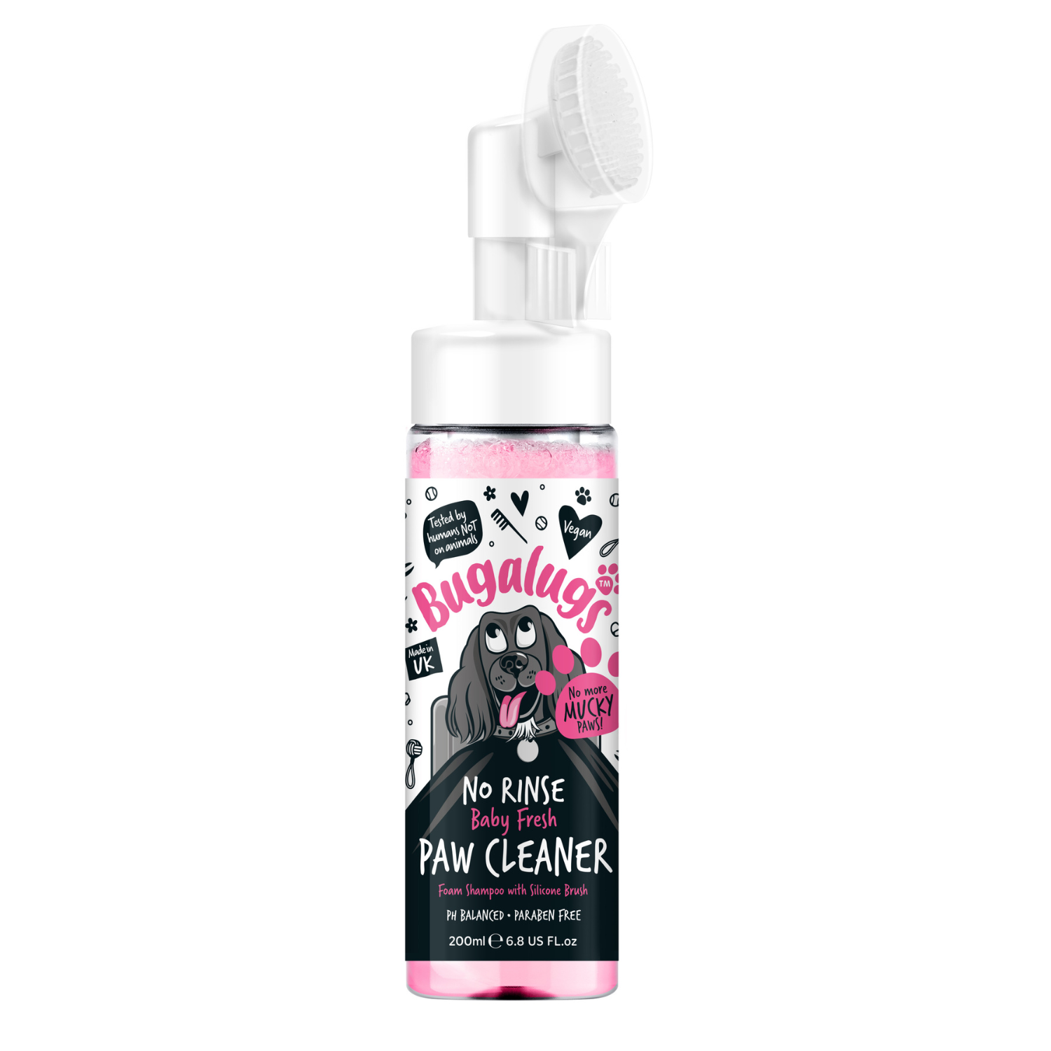 bugalugs-baby-fresh-no-rinse-pfotenreiniger-f-r-hunde-katzen-schaumreiniger-mit- image 1