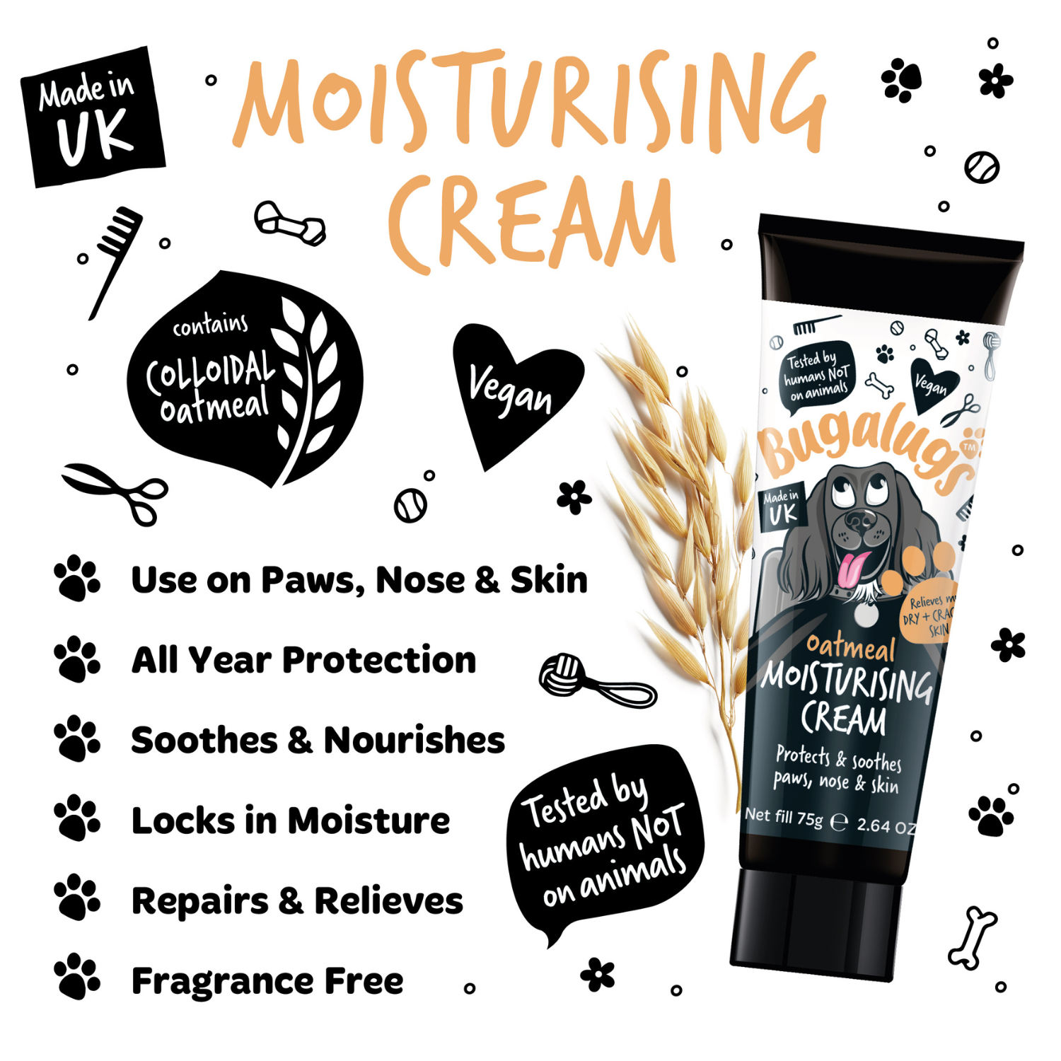bugalugs-oatmeal-moisturising-cream-f-r-hunde-pfoten-nasen-hautpflege-creme-mit- image 3