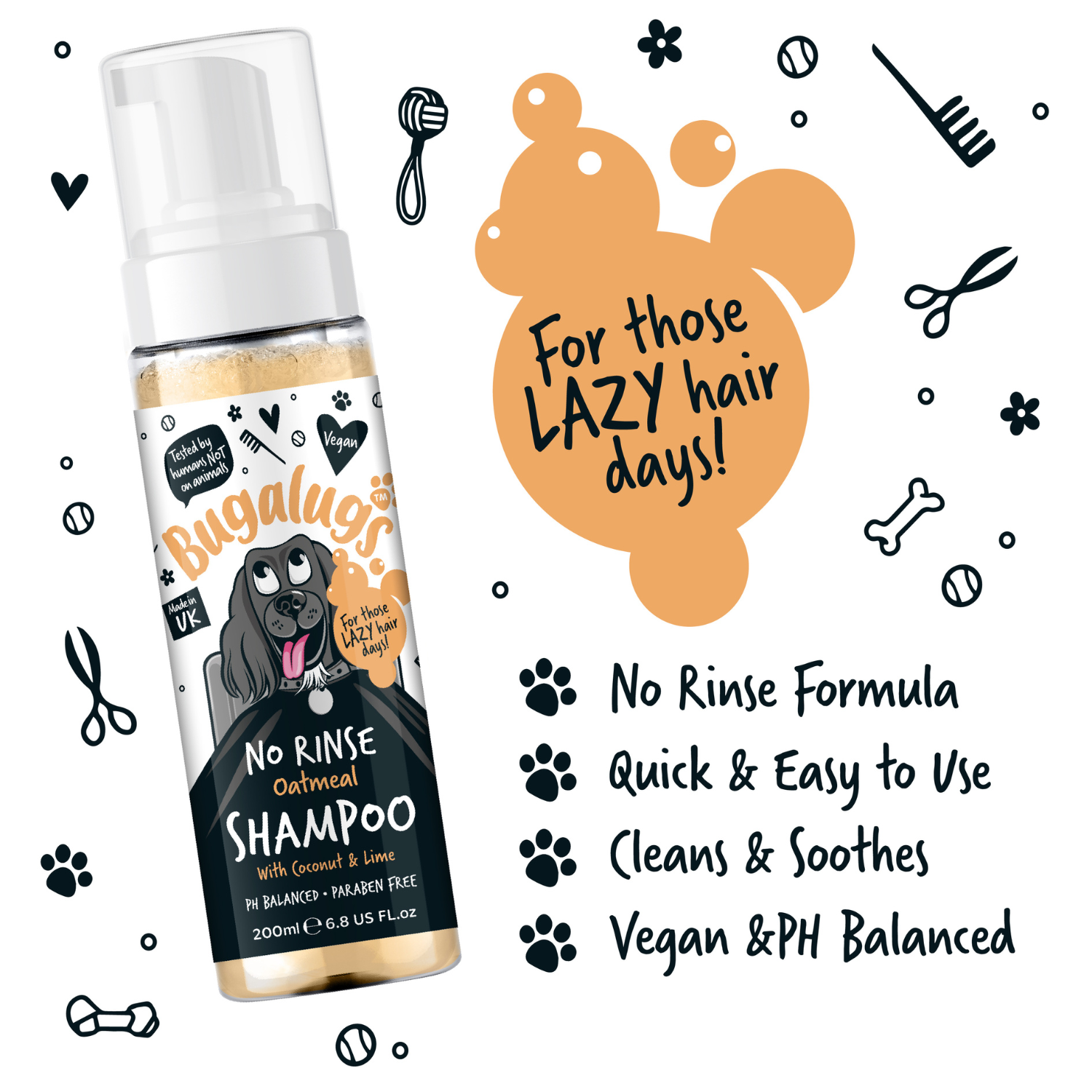 bugalugs-no-rinse-oatmeal-trockenshampoo-f-r-hunde-mit-kokosnuss-limette-wasserl image 5
