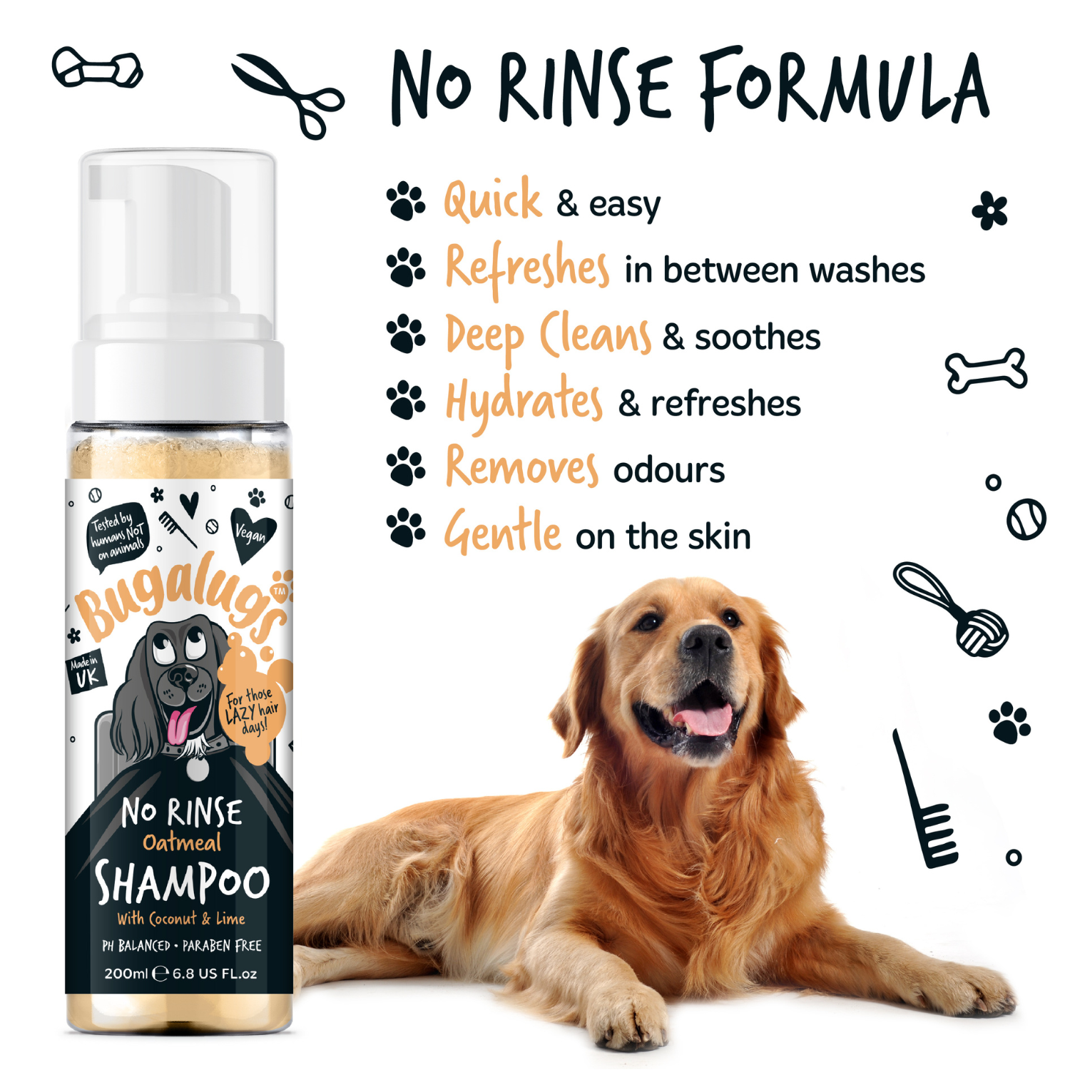 bugalugs-no-rinse-oatmeal-trockenshampoo-f-r-hunde-mit-kokosnuss-limette-wasserl image 3