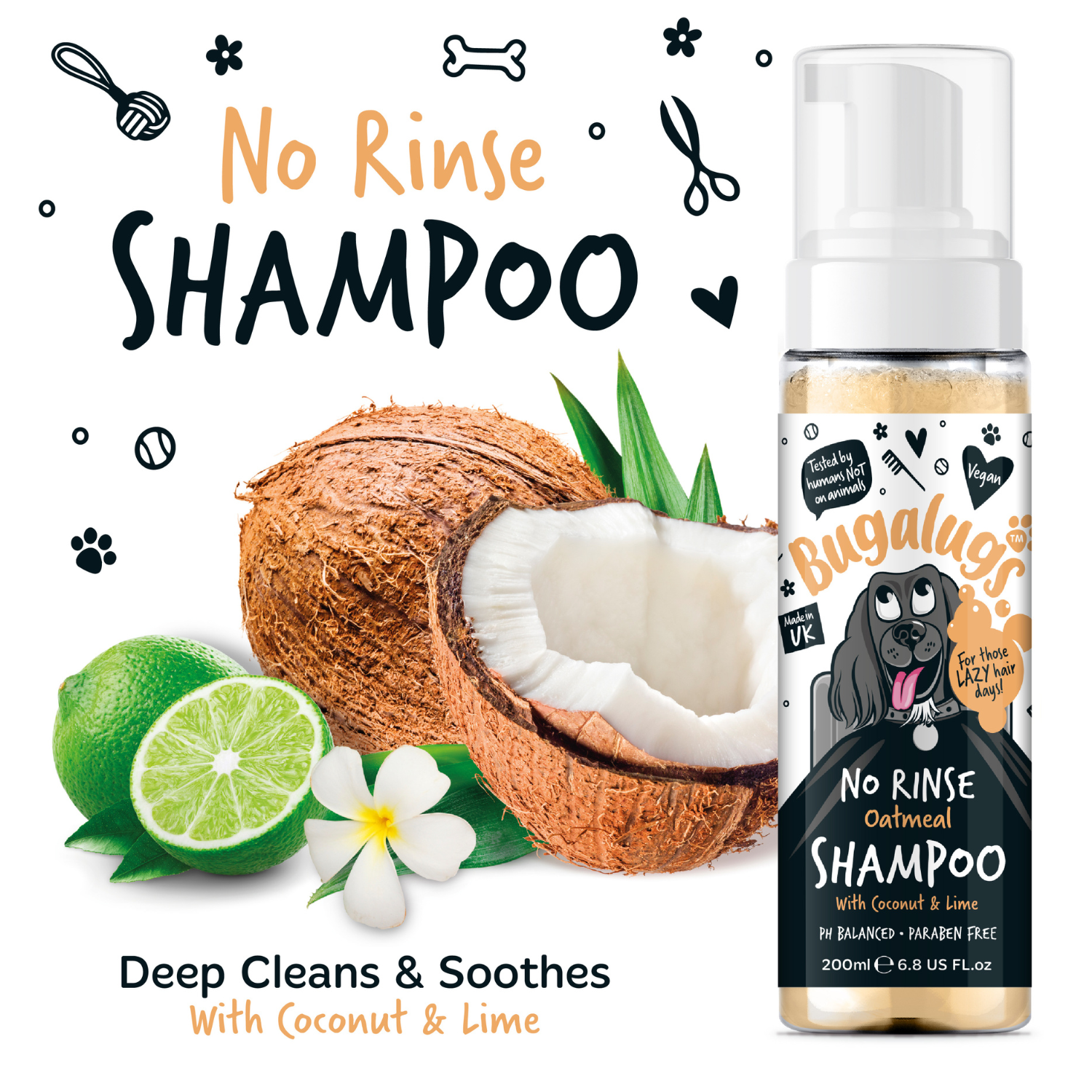 bugalugs-no-rinse-oatmeal-trockenshampoo-f-r-hunde-mit-kokosnuss-limette-wasserl image 4