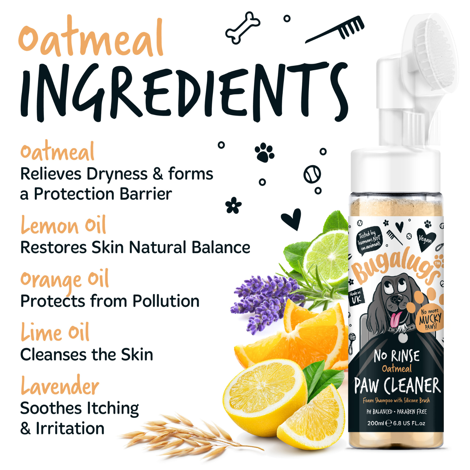 bugalugs-oatmeal-no-rinse-paw-cleaner-sp-lungsfreier-pfotenreiniger-mit-silikonb image 5