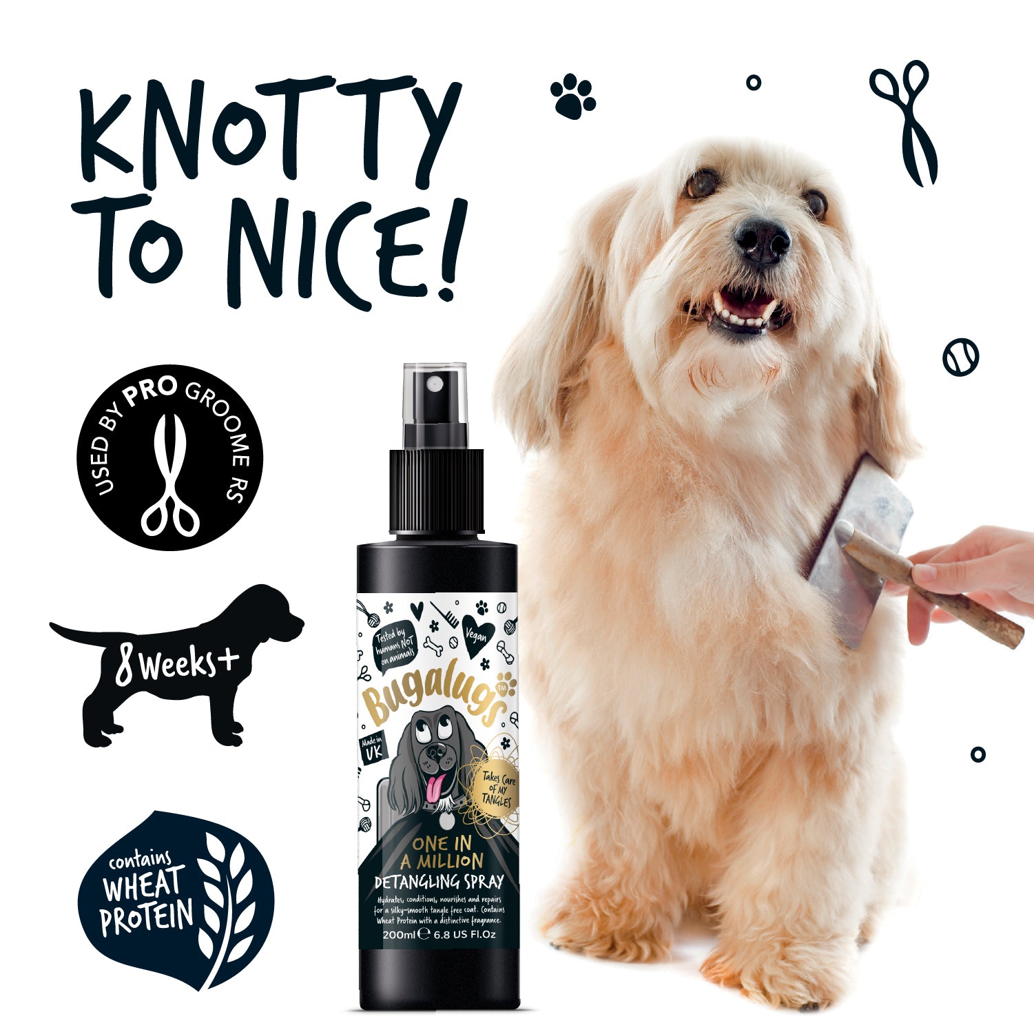bugalugs-one-in-a-million-entwirrspray-f-r-hunde-pflegendes-detangling-spray-ph- image 7