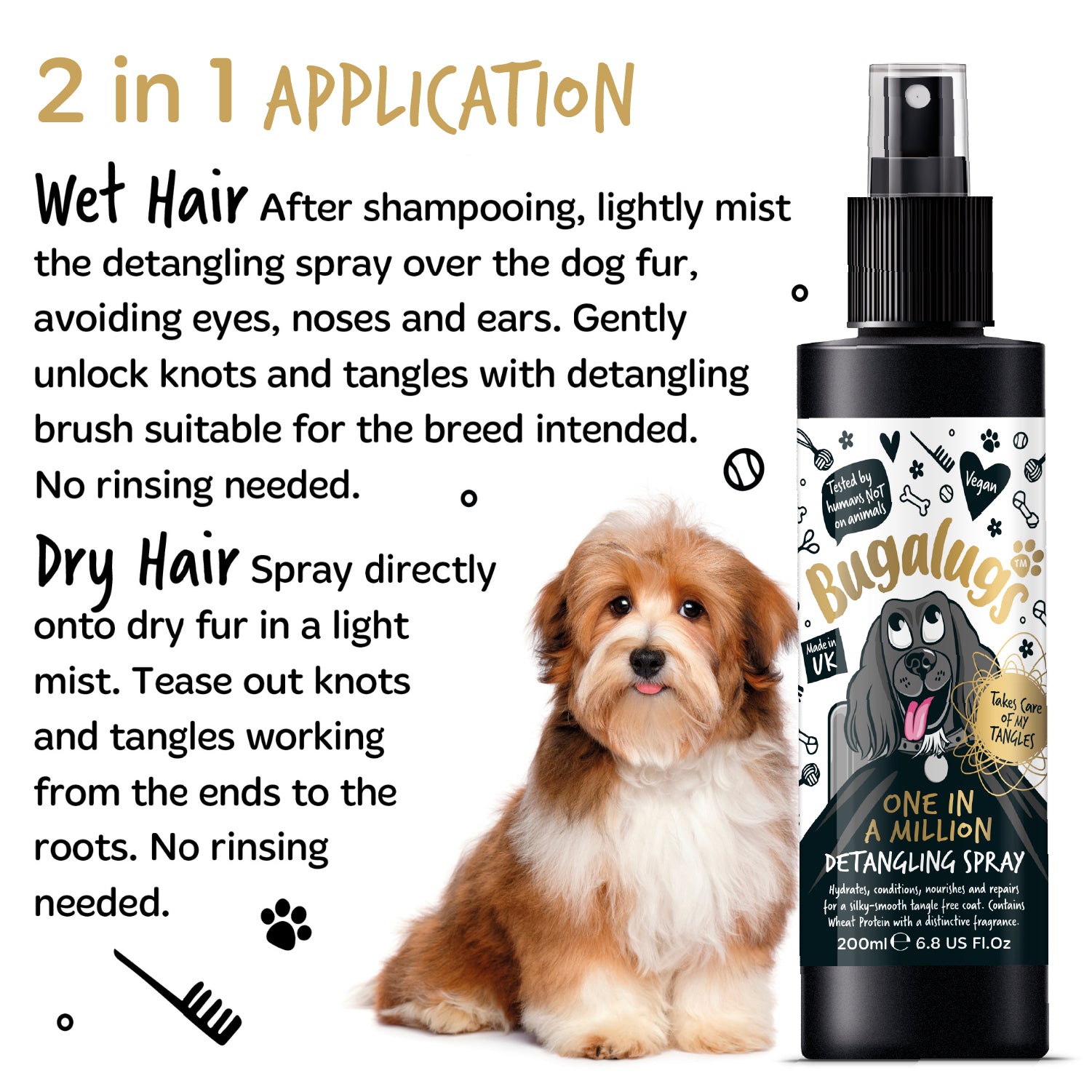 bugalugs-one-in-a-million-entwirrspray-f-r-hunde-pflegendes-detangling-spray-ph- image 3