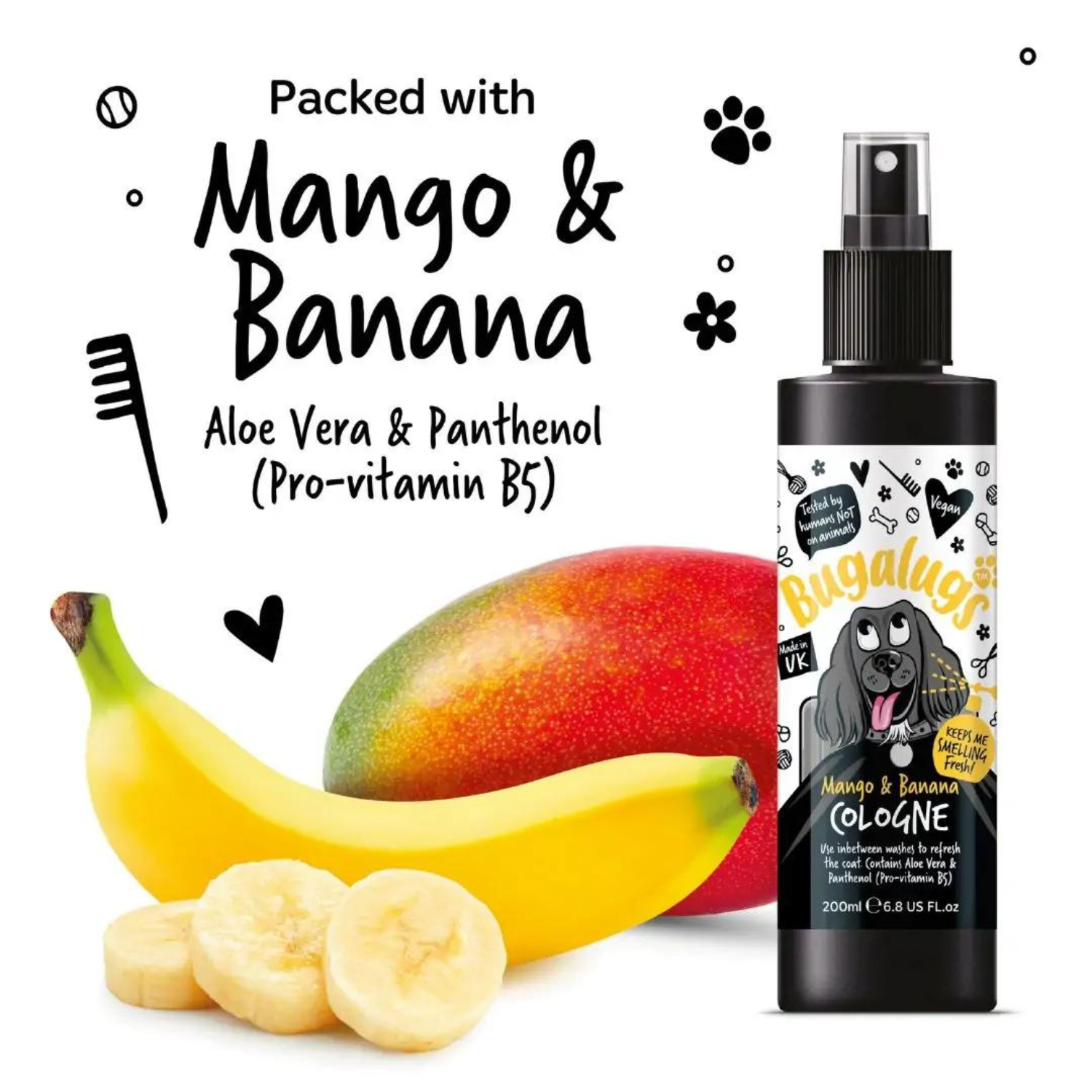 bugalugs-mango-banana-dog-cologne-hundeparfum-deo-spray-mit-aloe-vera-und-pro-vi image 4