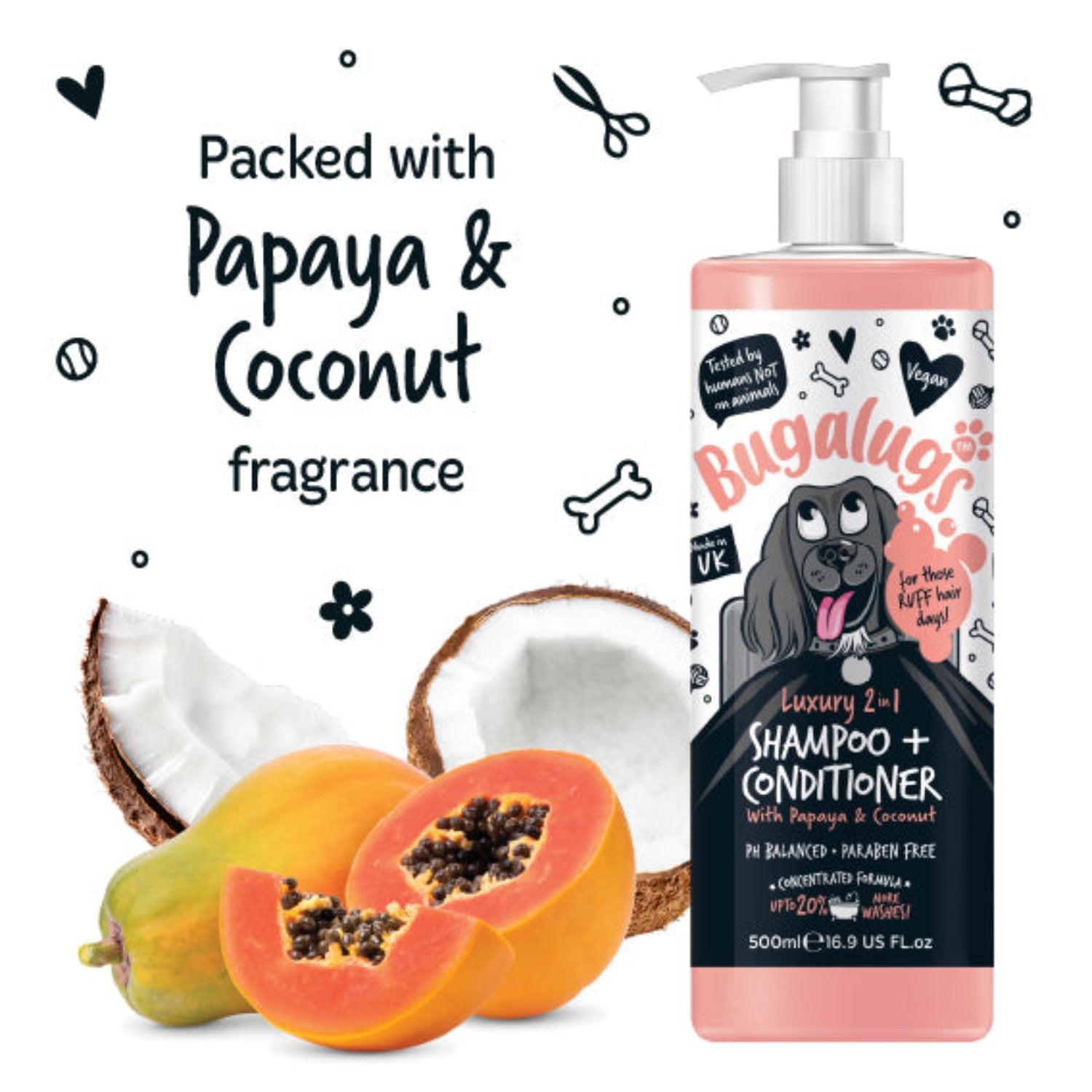 bugalugs-luxury-2-in-1-dog-shampoo-conditioner-mit-papaya-kokos image 8