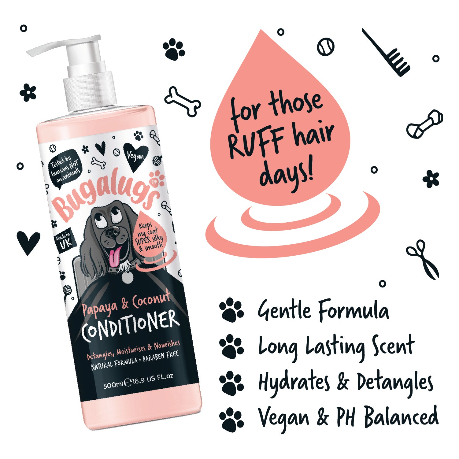 bugalugs-papaya-kokos-dog-conditioner-luxury-hundepflegesp-lung-entwirrt-pflegt image 5