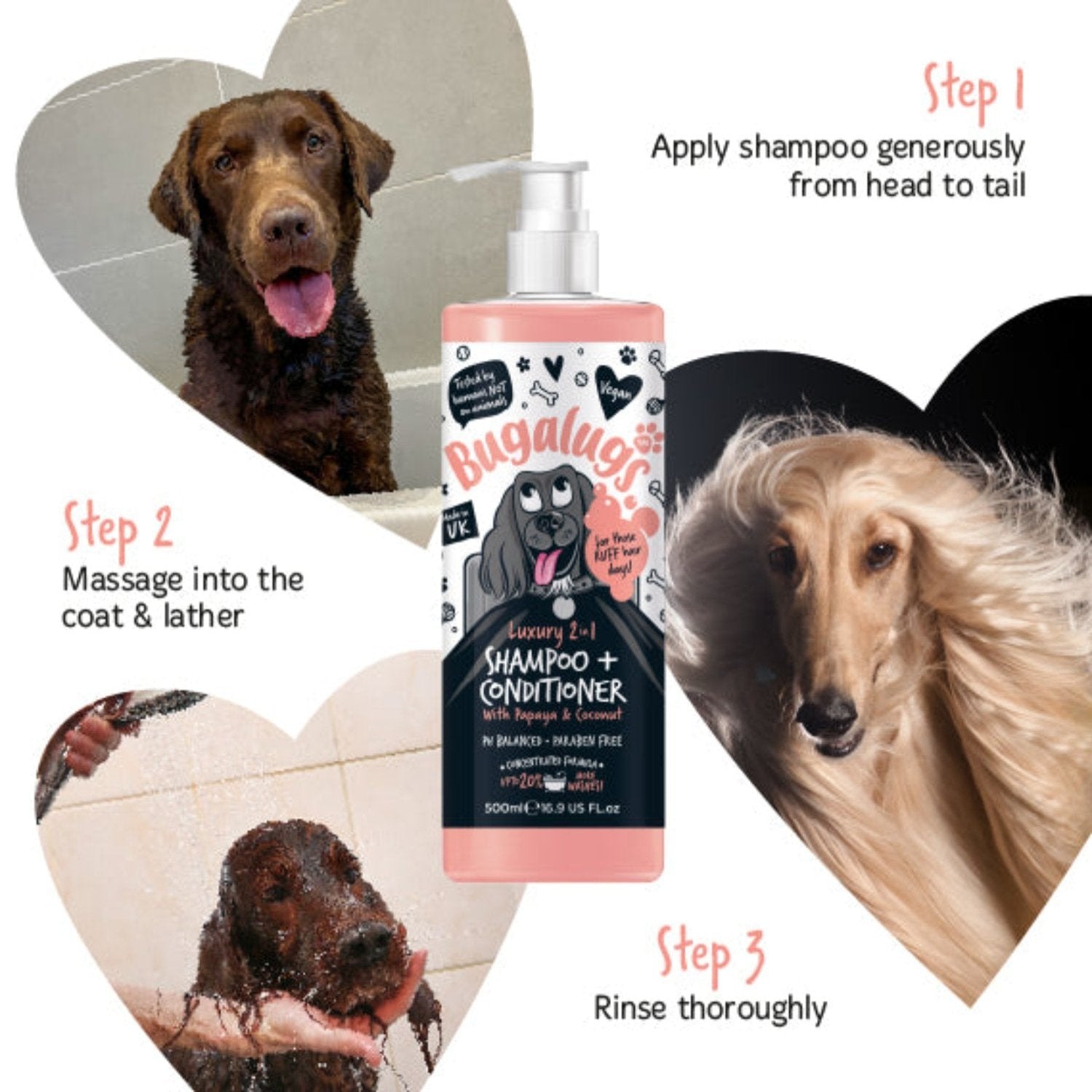 bugalugs-luxury-2-in-1-dog-shampoo-conditioner-mit-papaya-kokos image 6