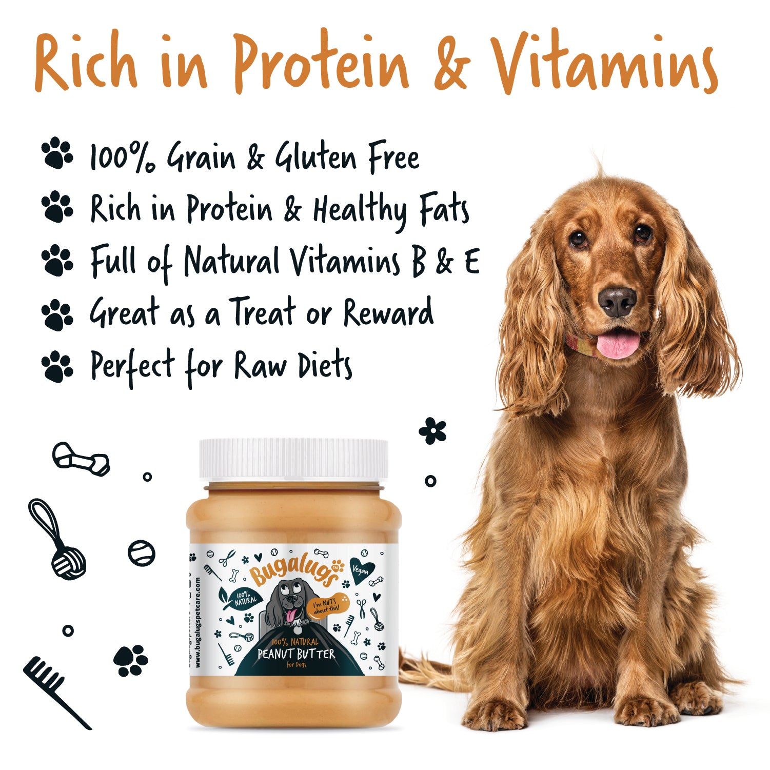 bugalugs-100-natural-peanut-butter-naturreine-erdnussbutter-f-r-hunde-ohne-zucke image 3