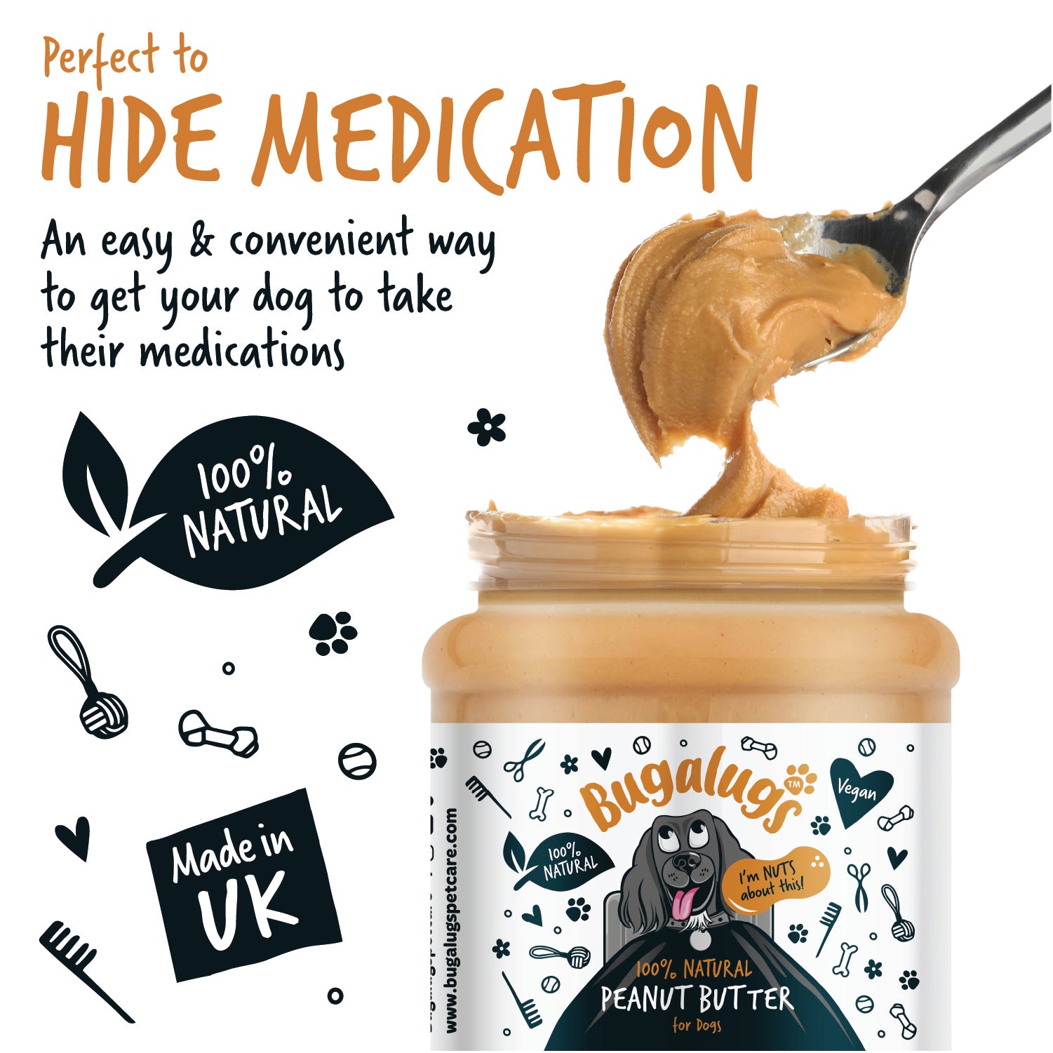 bugalugs-100-natural-peanut-butter-naturreine-erdnussbutter-f-r-hunde-ohne-zucke image 4