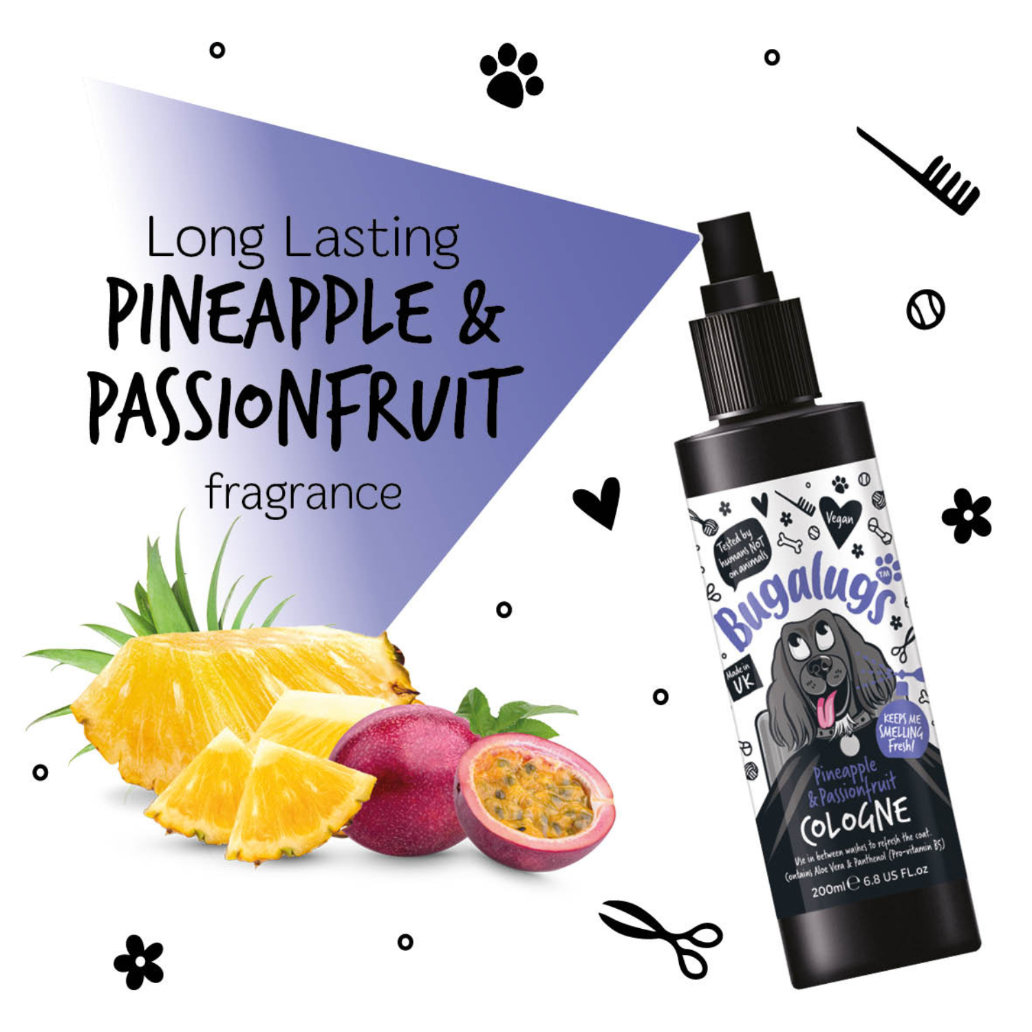 bugalugs-pineapple-passionfruit-hundeparfum-erfrischendes-hunde-cologne-deo-spra image 2