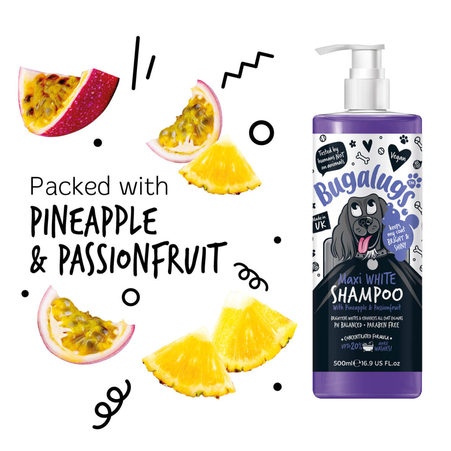 bugalugs-maxi-white-whitening-dog-shampoo-aufhell-shampoo-mit-ananas-maracuja-f- image 8
