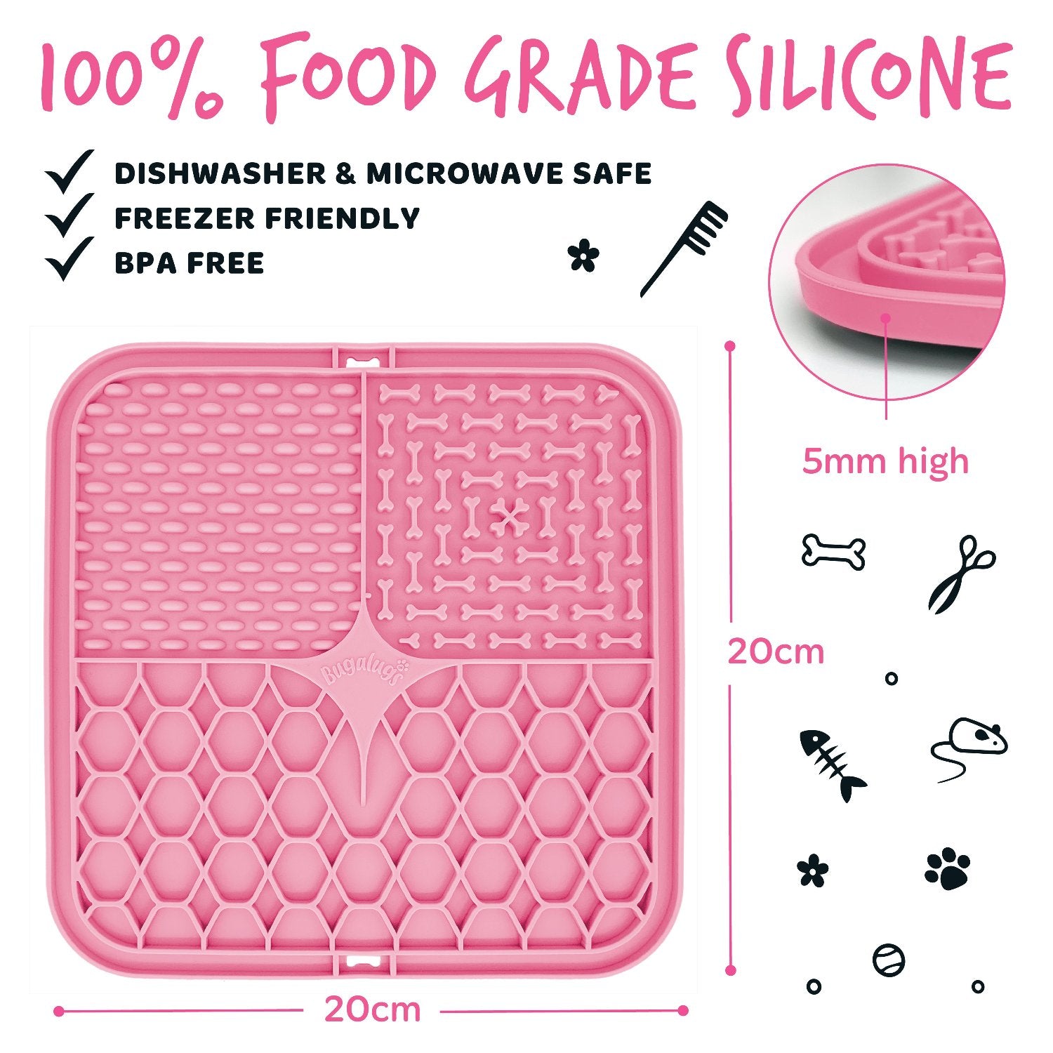 bugalugs-lick-mat-twin-pack-leckmatte-f-r-hunde-katzen-pink-blau image 5