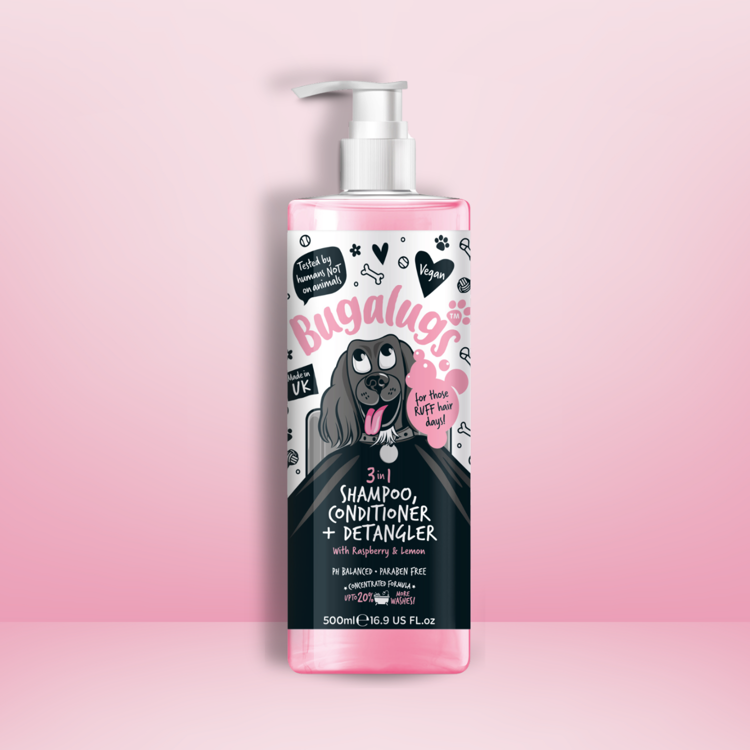 bugalugs-3-in-1-raspberry-lemon-hundeshampoo-conditioner-detangler image 7