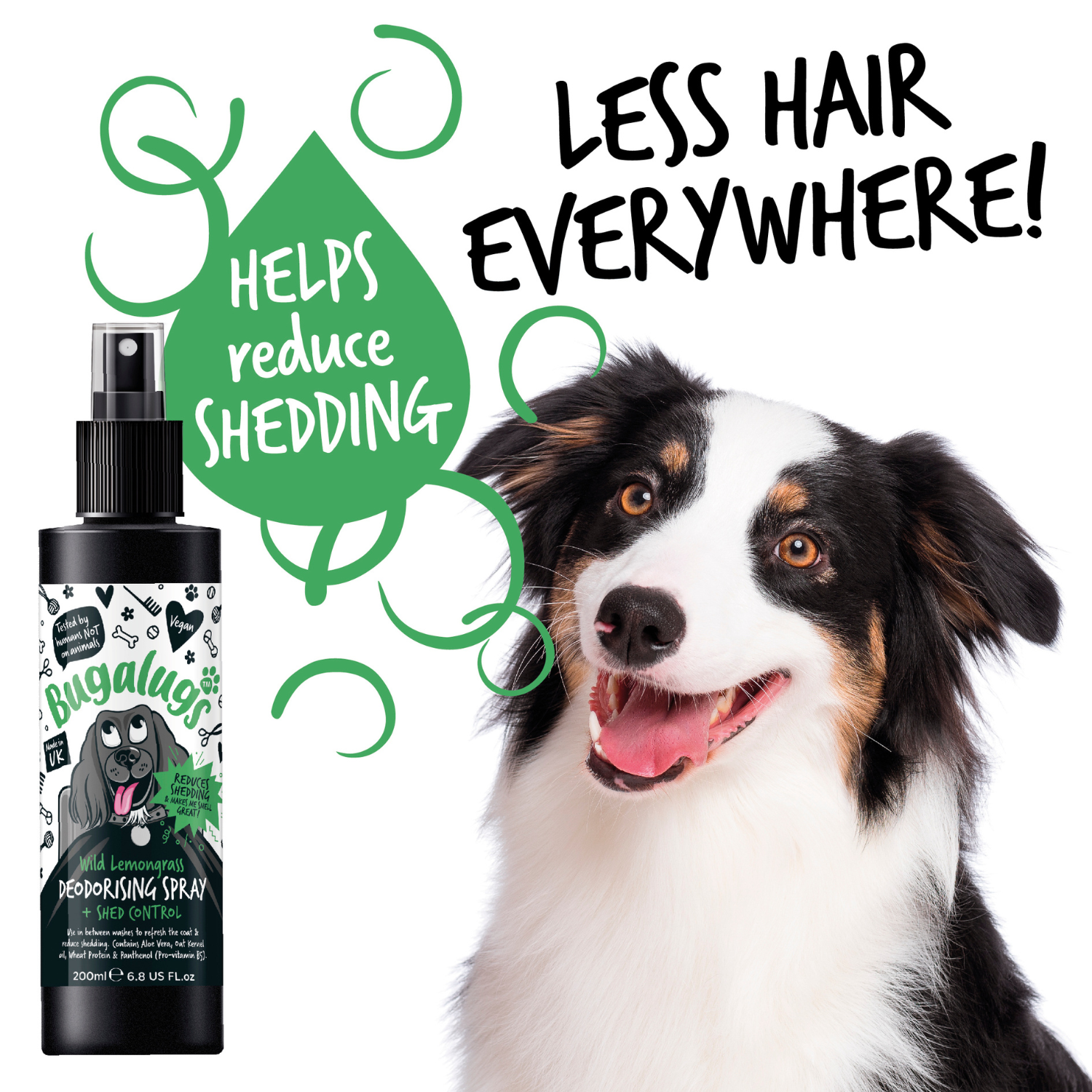 bugalugs-wild-lemongrass-deodorising-spray-mit-shed-control-hundedeo-spray-gegen image 7