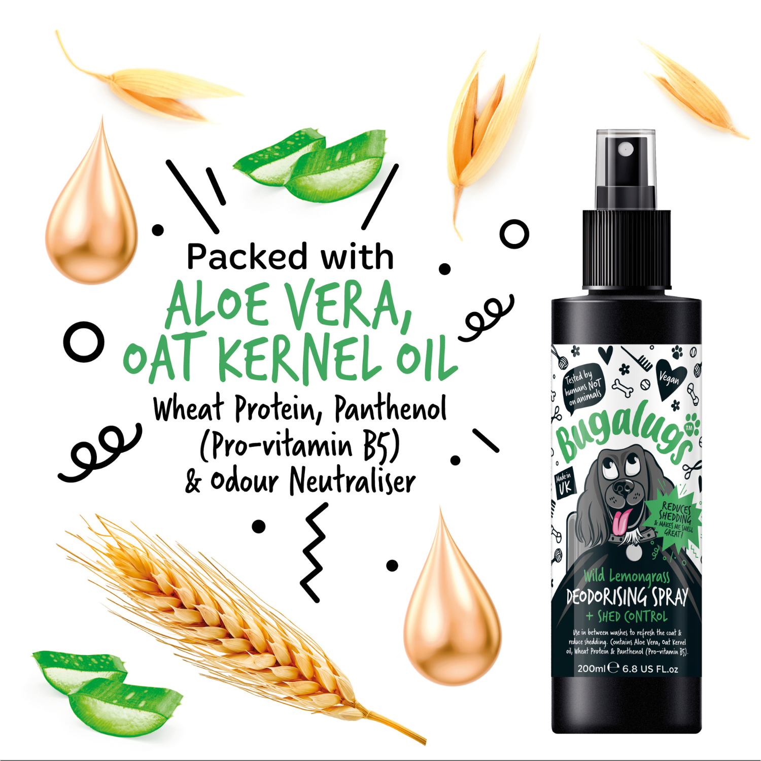 bugalugs-wild-lemongrass-deodorising-spray-mit-shed-control-hundedeo-spray-gegen image 4